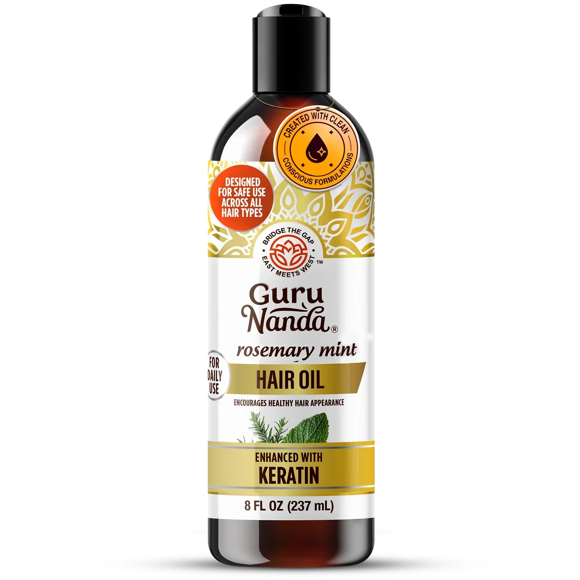 Rosemary Mint Hair Oil with Keratin - 8 oz.