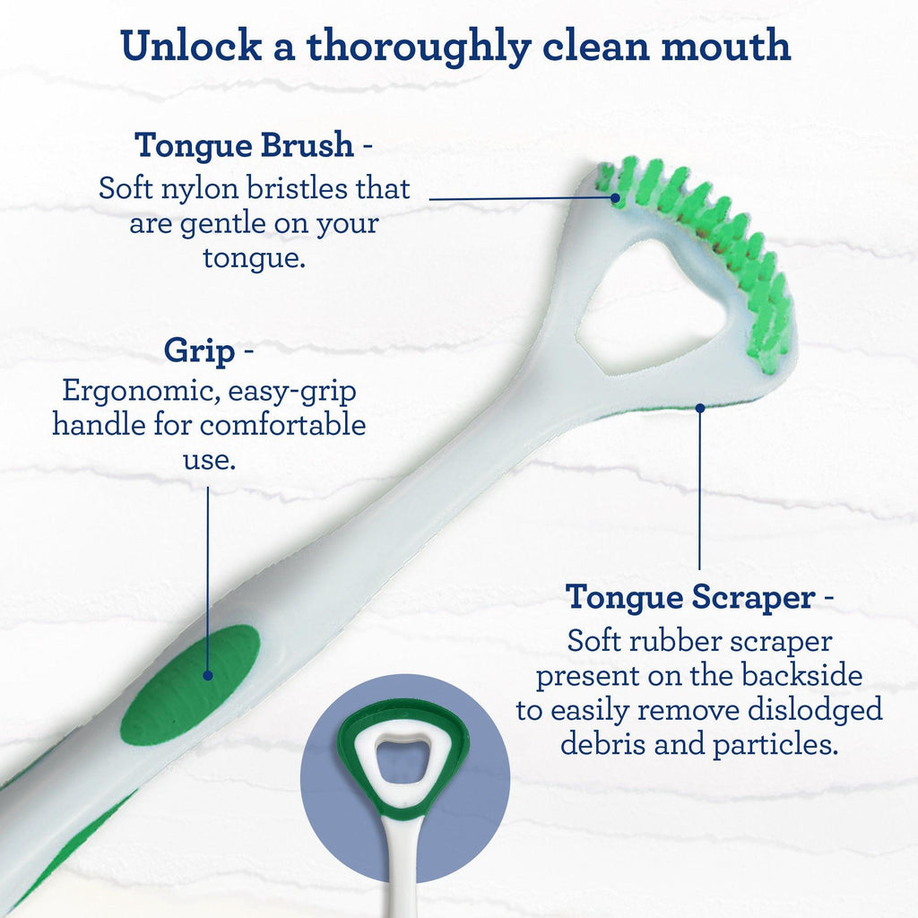 Dual Action Tongue Cleaner ¨C 1 Pack (Colors May Vary)