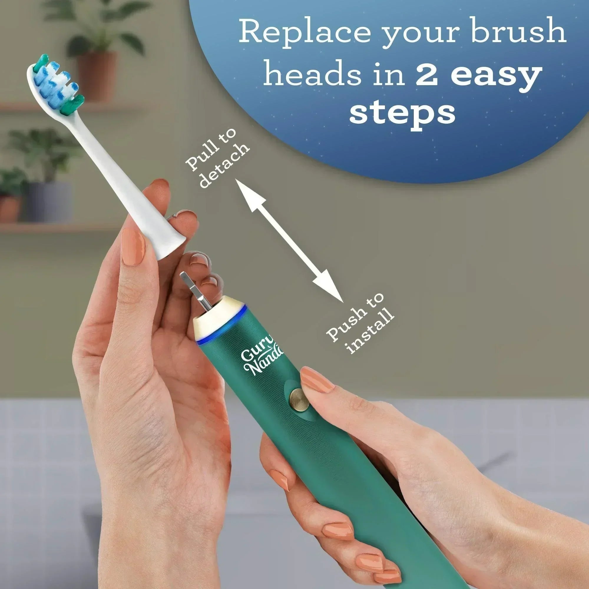 Steel Sonic Toothbrush Replacement Brush Heads ¨C 6 Pack