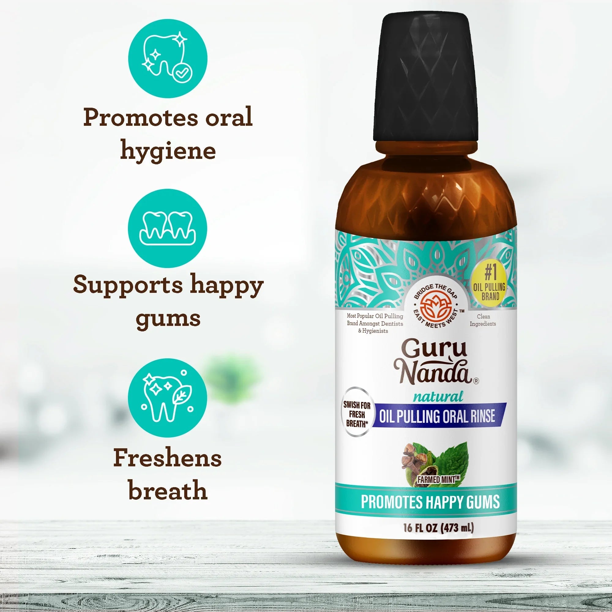 Cocomint Oil Pulling with 7 Essential Oils & Vitamins D3. E & K2
