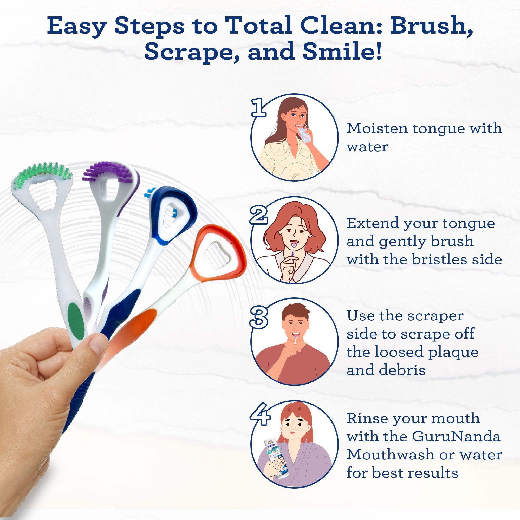 Dual Action Tongue Cleaner ¨C 1 Pack (Colors May Vary)