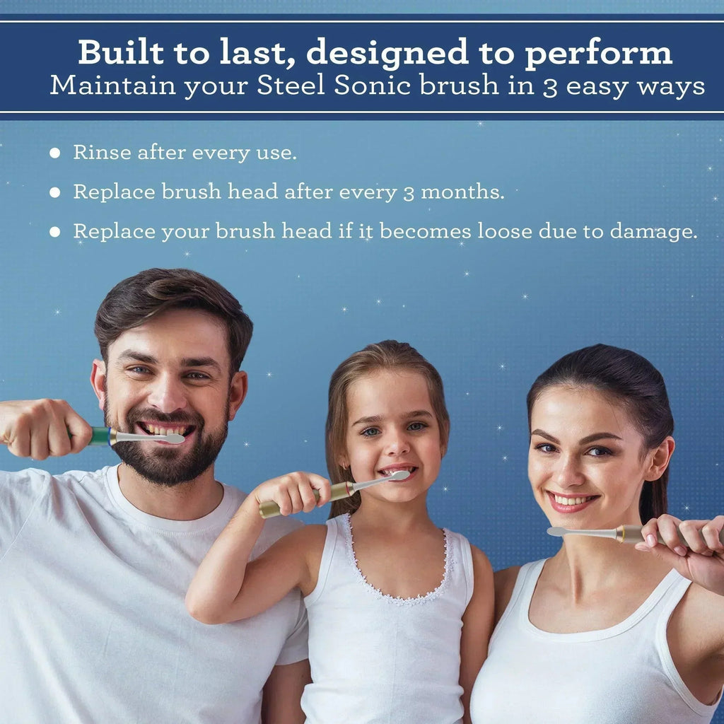 Steel Sonic Toothbrush Replacement Brush Heads ¨C 6 Pack