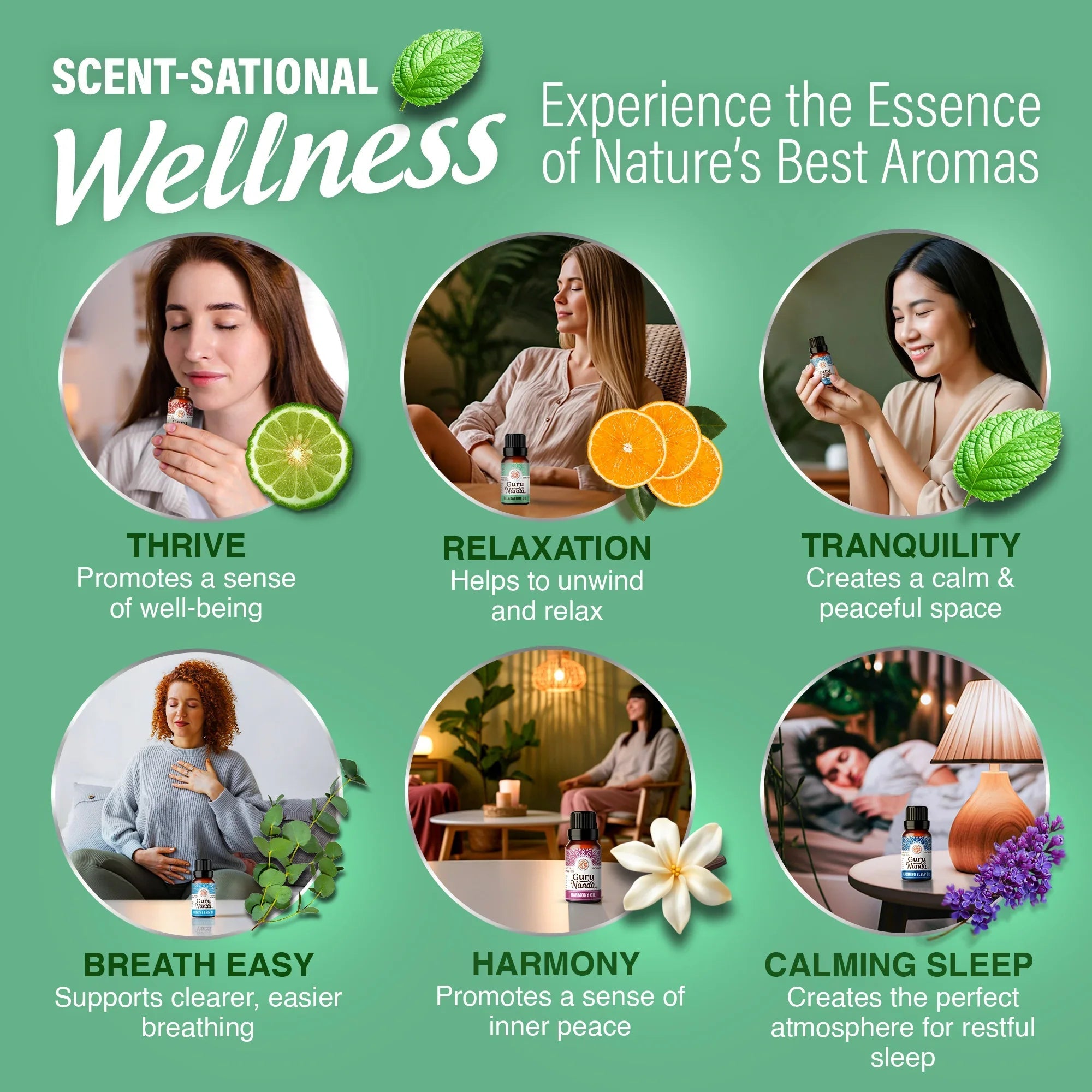 6 Essential Oil Blends Set. 10 ML