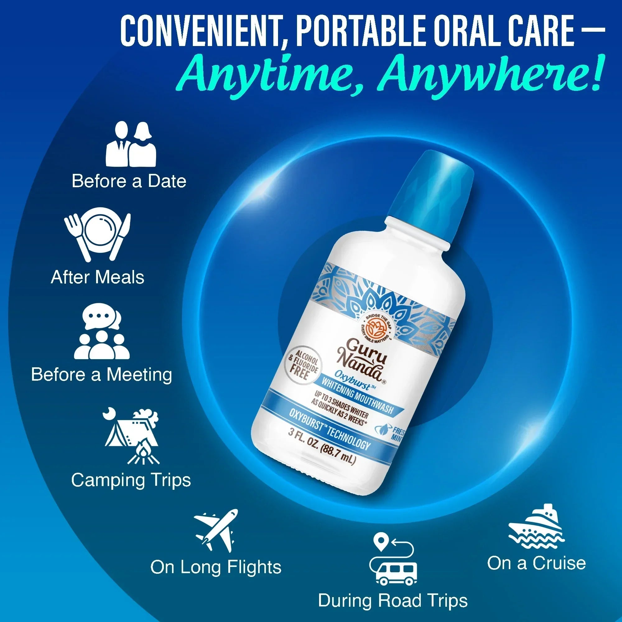 Oxyburst Whitening Oral Rinse. Fresh Mint
