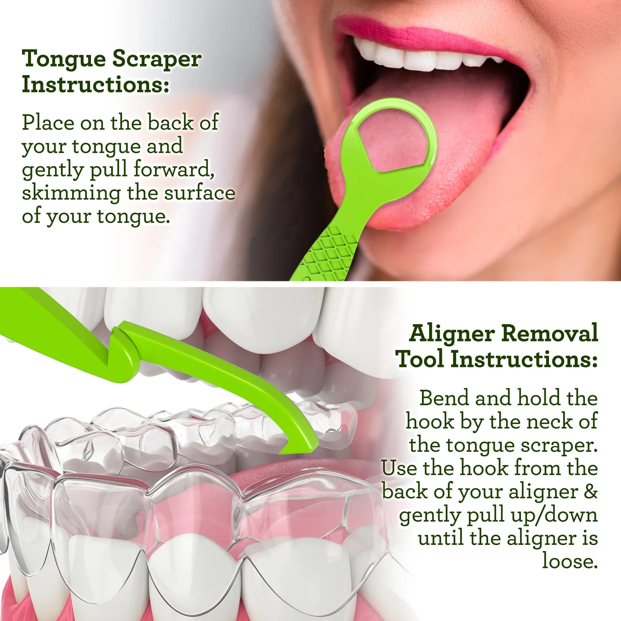 Ultimate Dual Function Tongue Scraper with Aligner Remover ¨C 40 Count