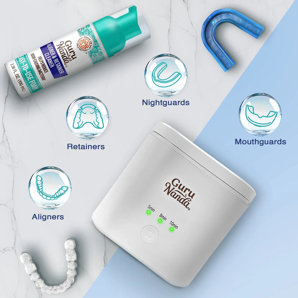 Retainer. Denture & Aligner Foam Cleaner & Cleaning Pod