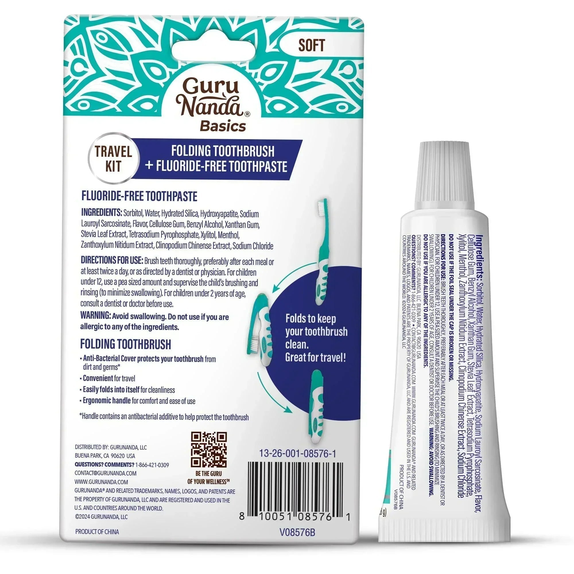 Travel Kit ¨C Folding Toothbrush & Hydroxyapatite Toothpaste. Jasmine Mint ¨C 0.98 oz