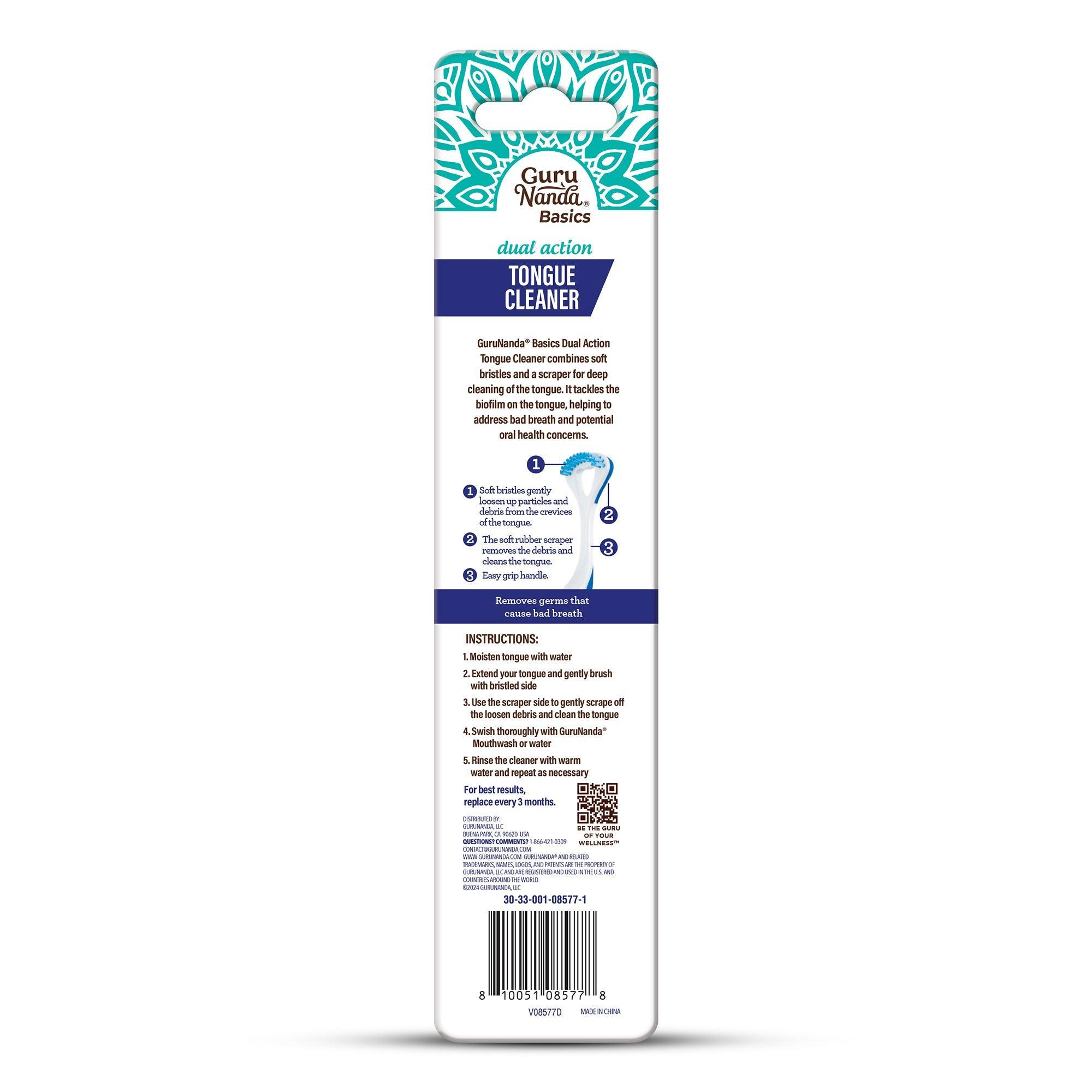 Dual Action Tongue Cleaner ¨C 1 Pack (Colors May Vary)