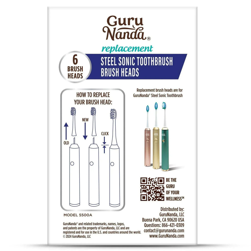 Steel Sonic Toothbrush Replacement Brush Heads ¨C 6 Pack
