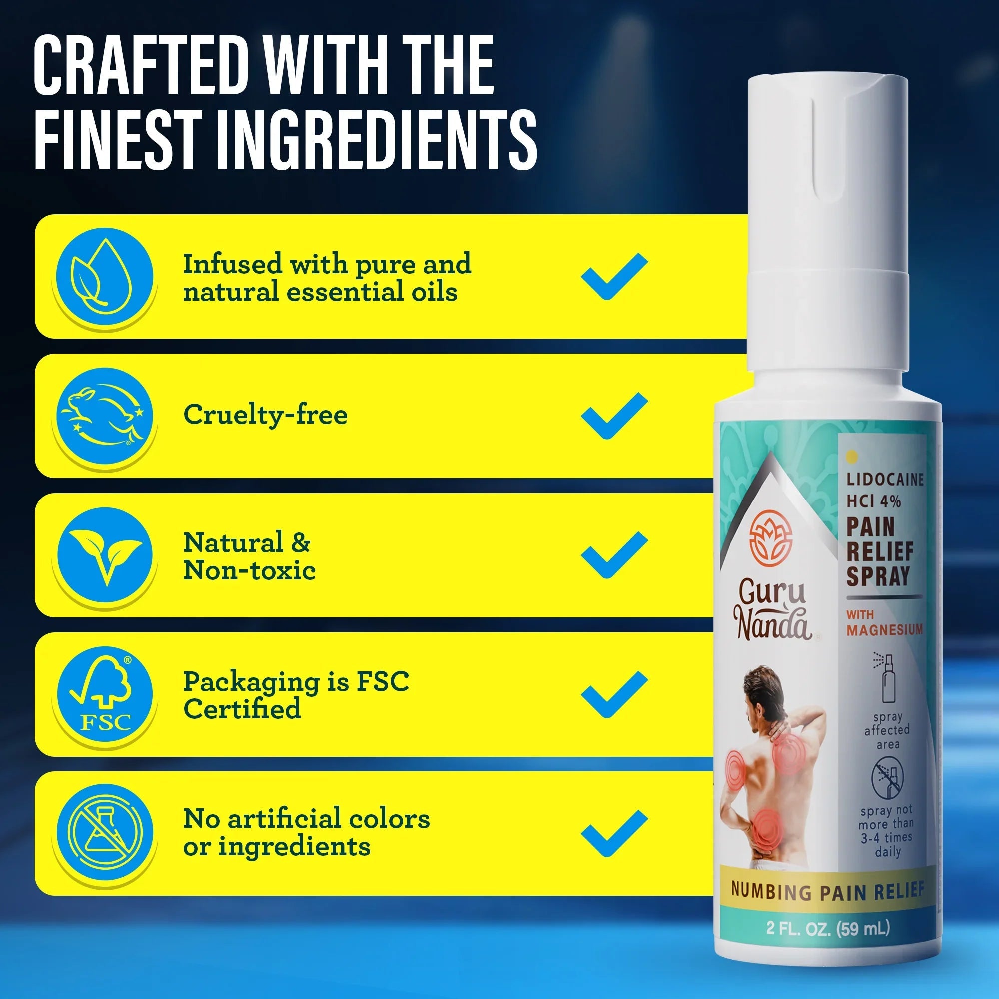 Lidocaine Pain Relief Spray with Magnesium