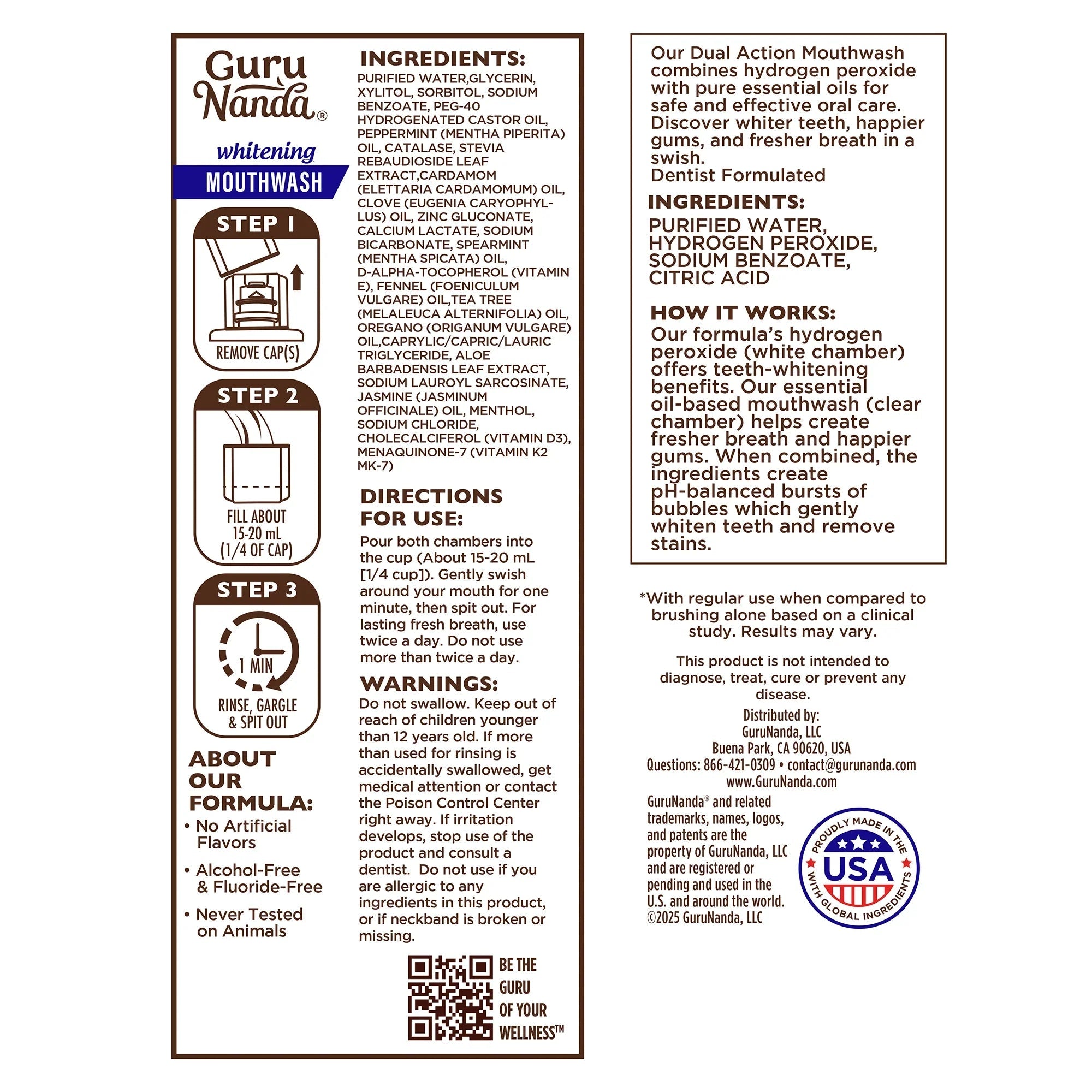Dual Barrel Oxyburst Whitening Mouthwash. Wild Mint