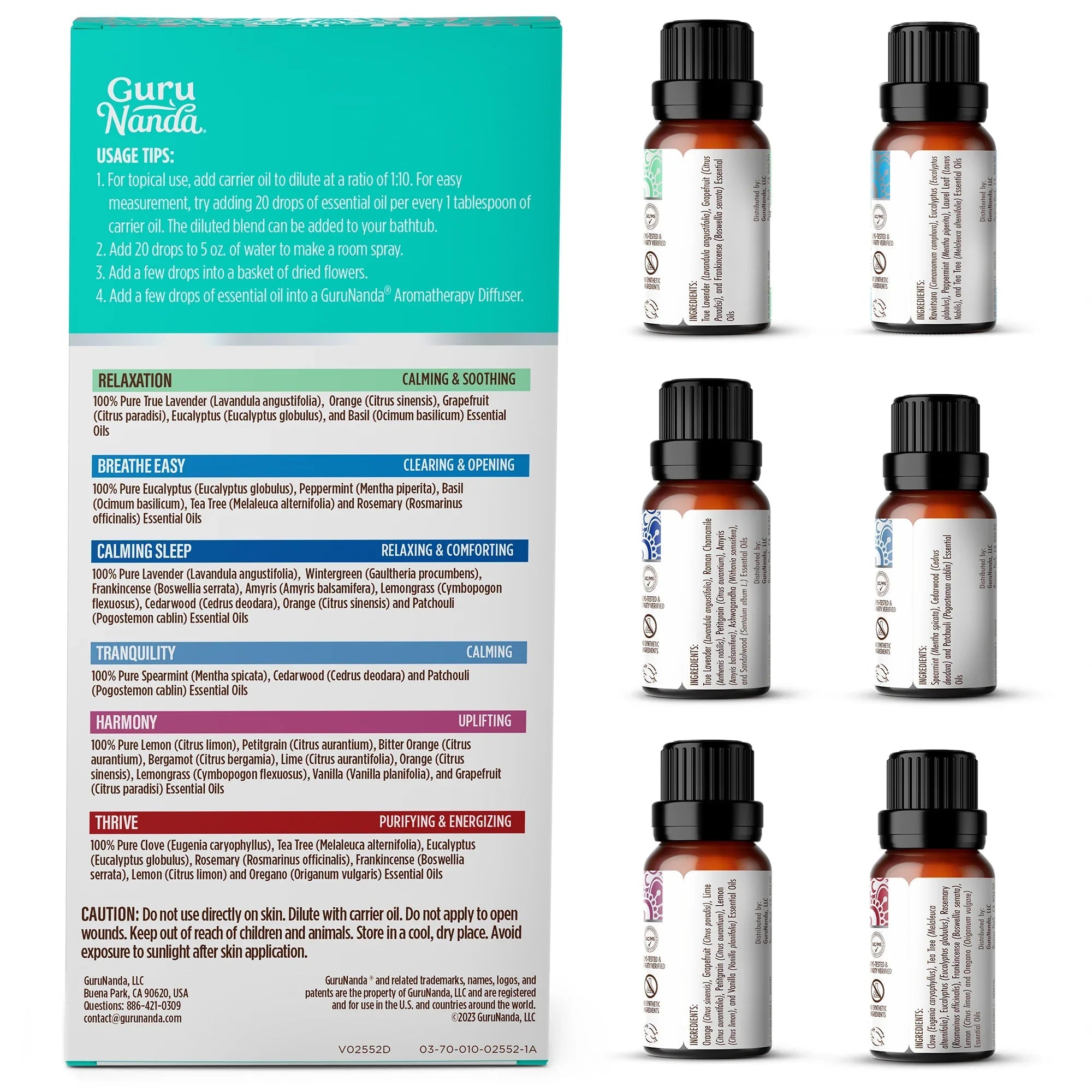 6 Essential Oil Blends Set. 10 ML