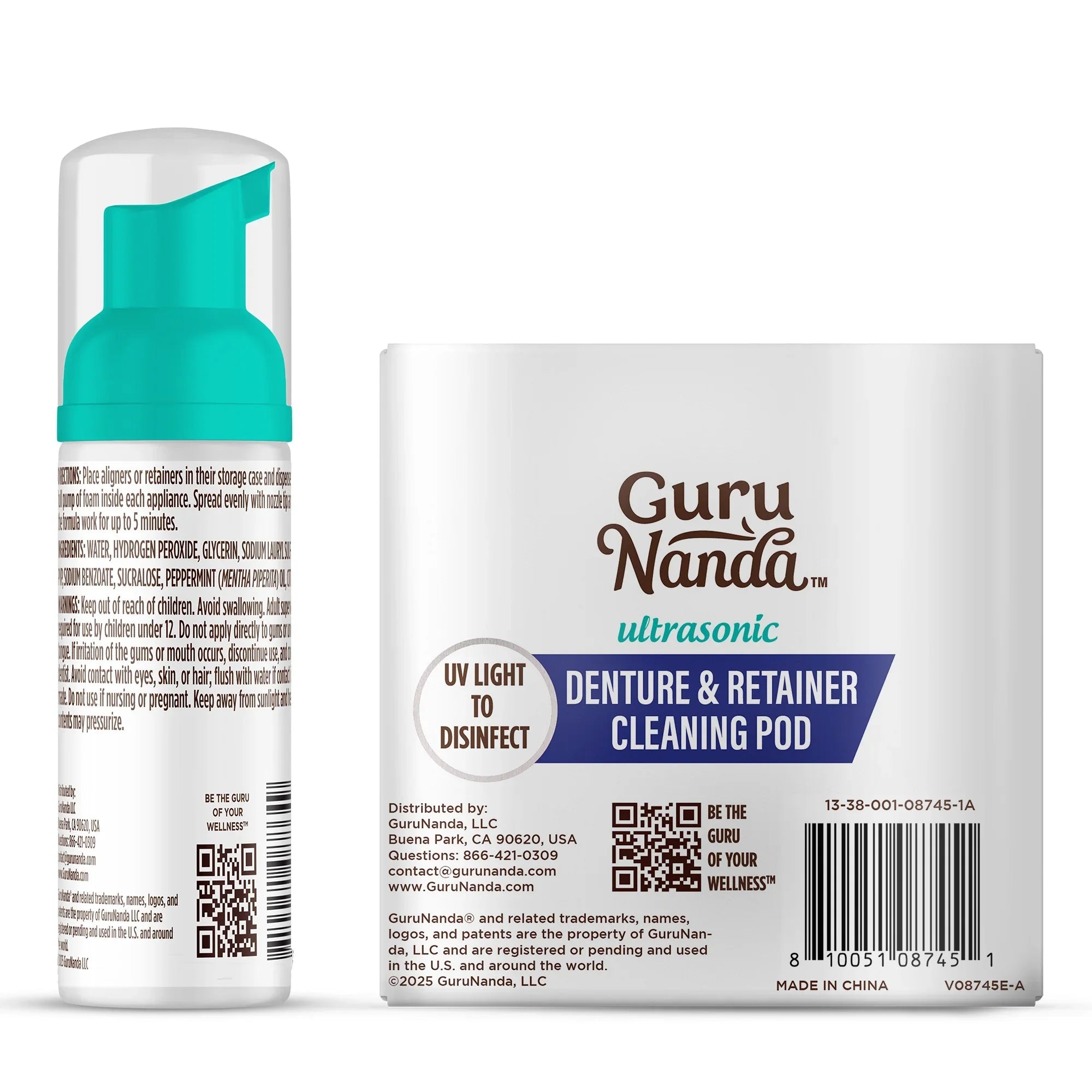 Retainer. Denture & Aligner Foam Cleaner & Cleaning Pod