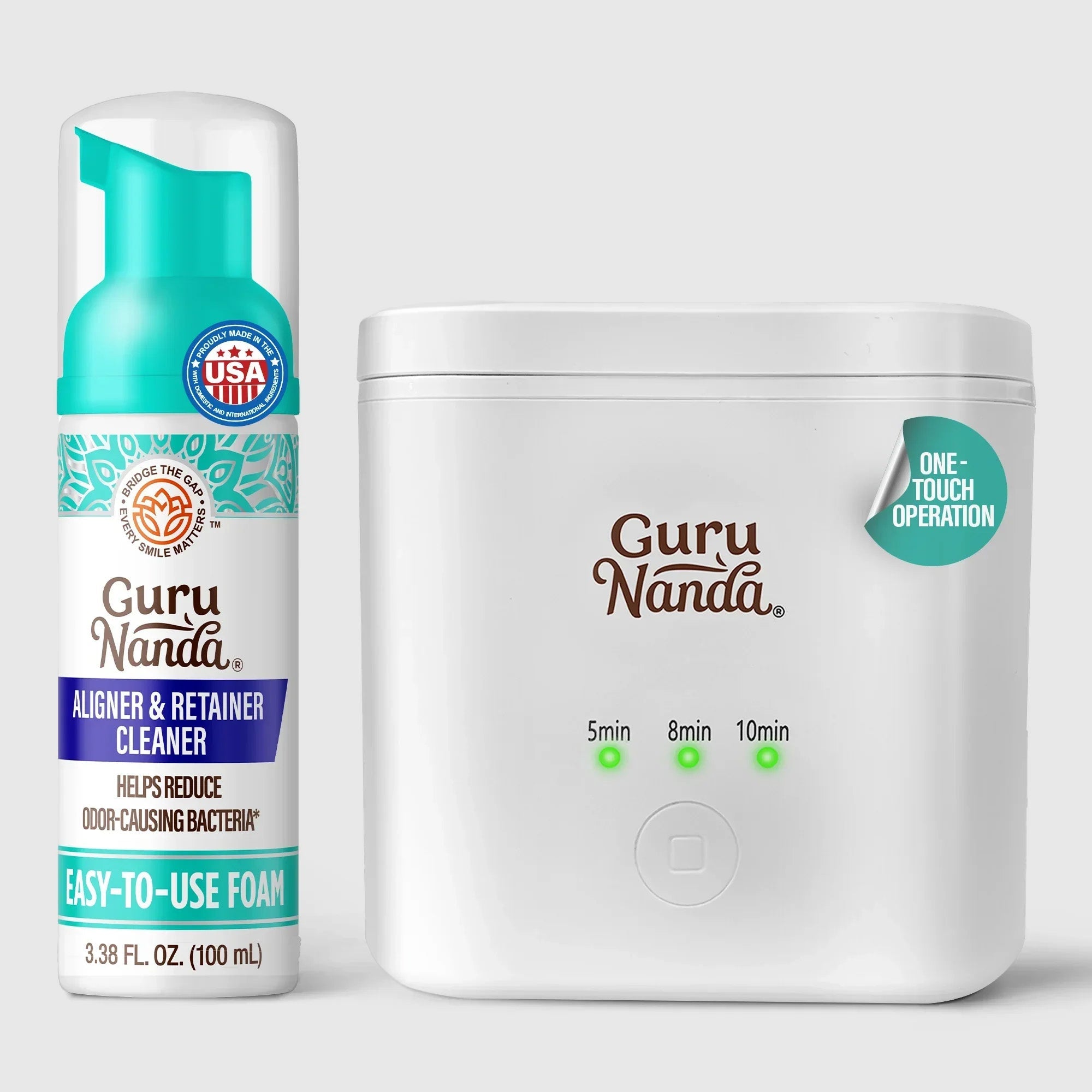 Retainer. Denture & Aligner Foam Cleaner & Cleaning Pod