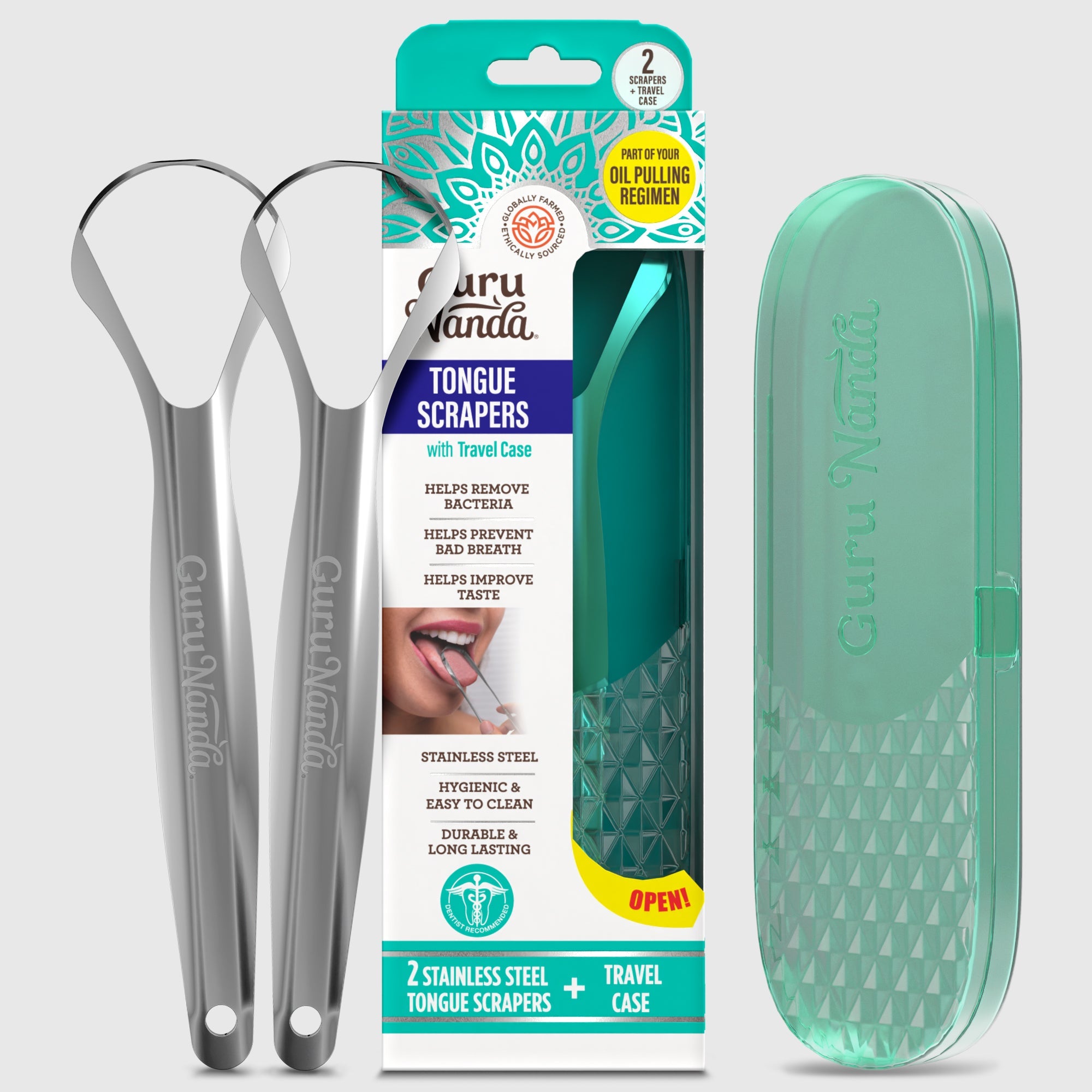 Spoon-Shaped Stainless-Steel Tongue Scraper ¨C 2 Pack