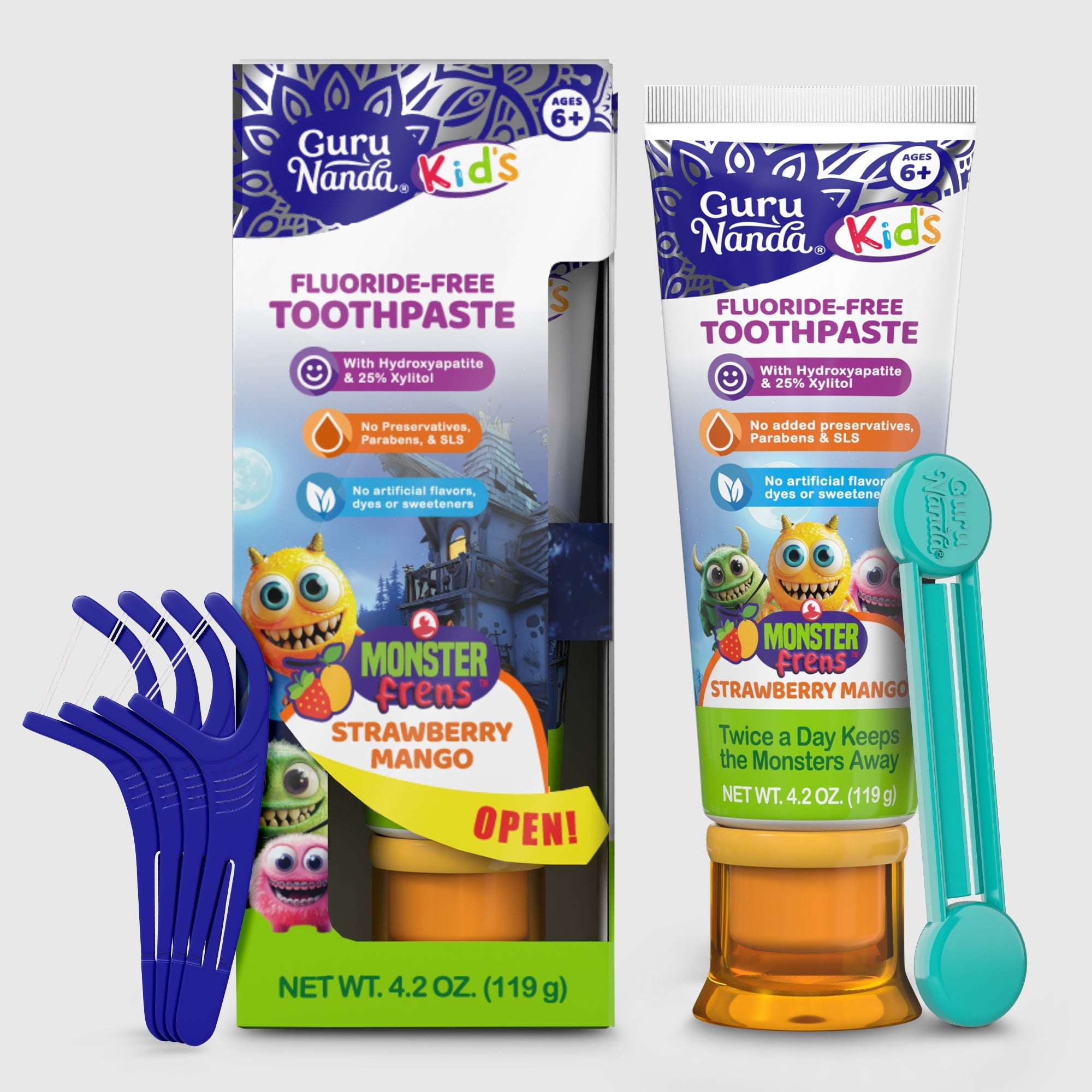 Kids Toothpaste with Xylitol & Hydroxyapatite. Strawberry Mango ¨C 4.2 oz