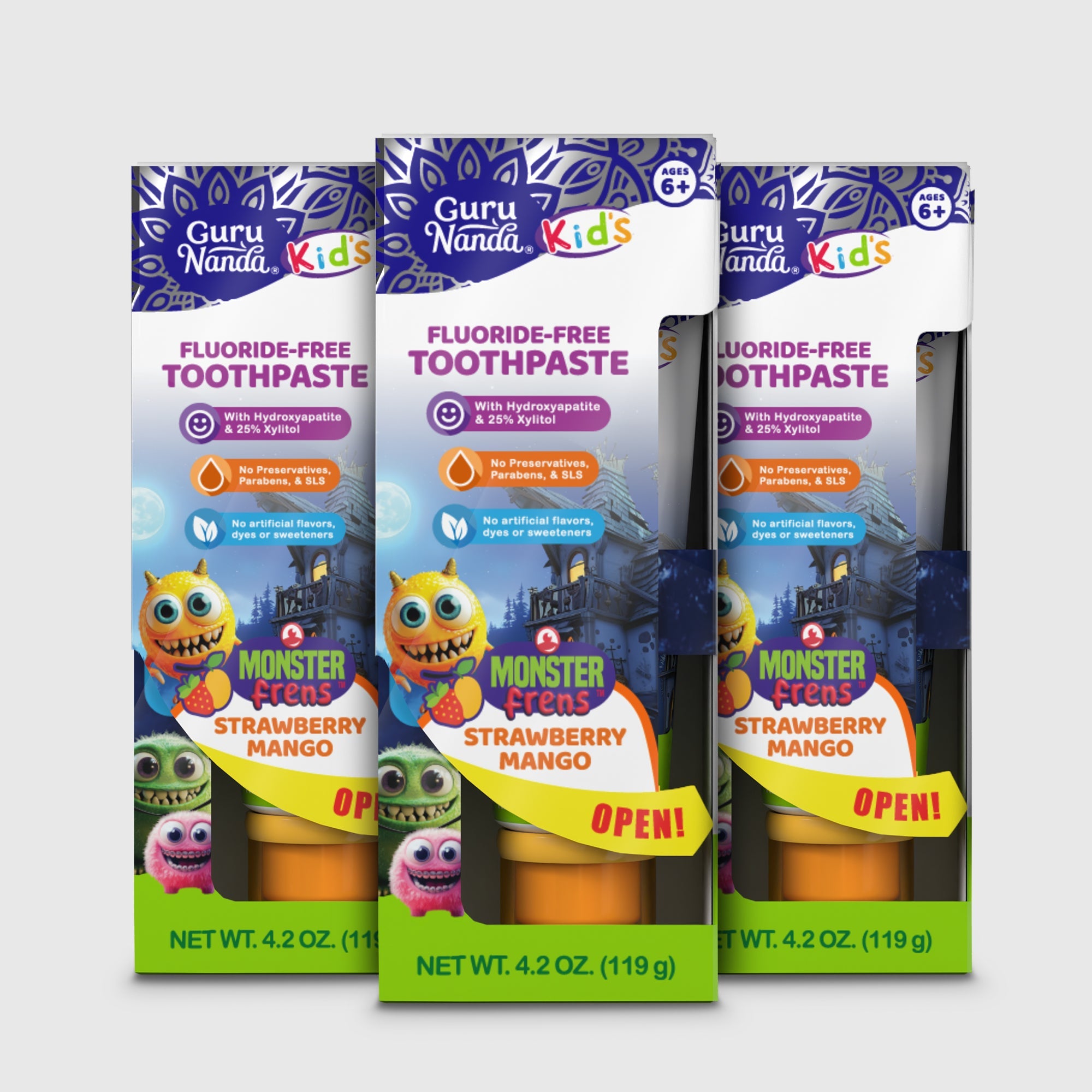 Kids Toothpaste with Xylitol & Hydroxyapatite. Strawberry Mango ¨C 4.2 oz ¨C 3 Pack