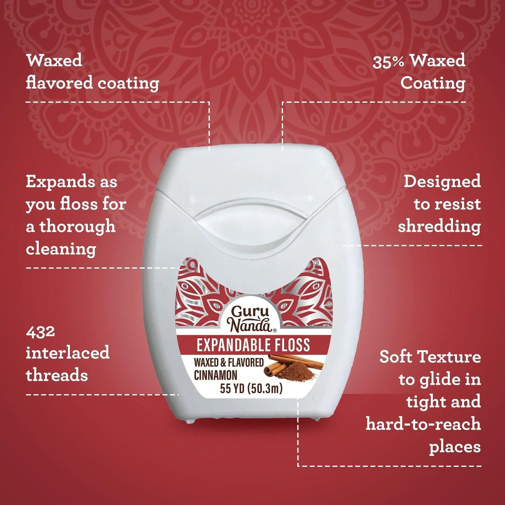 Cinnamon Flavored Expandable Dental Floss ¨C 55 Yards