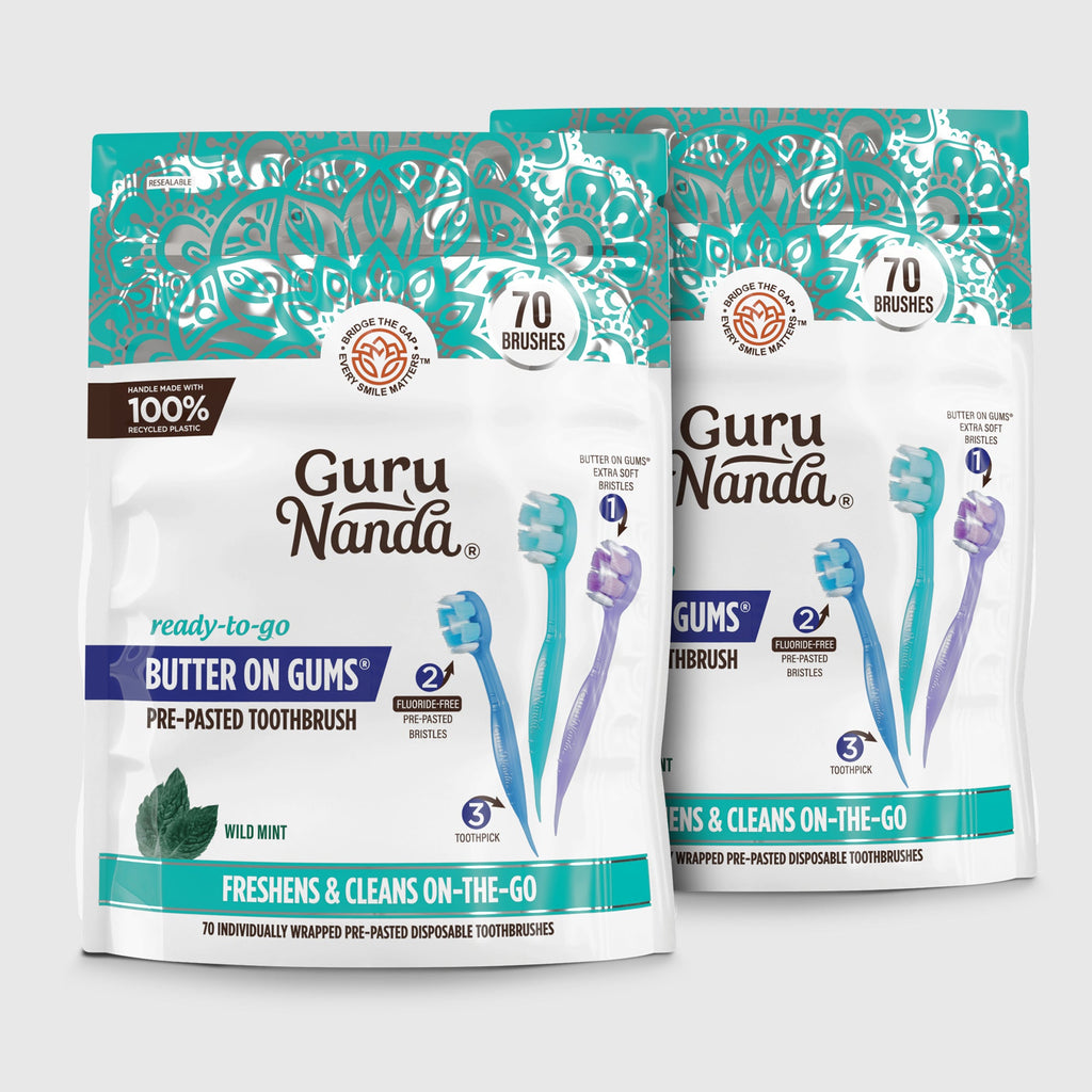 Ready-to-Go Butter on Gums Pre-Pasted Toothbrushes ¨C 70 Count ¨C 2 Pack