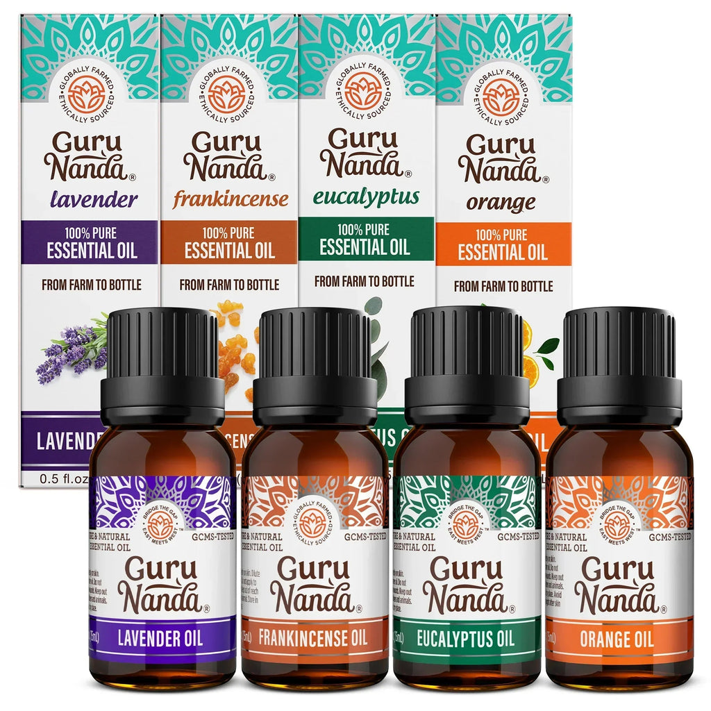 Four Essential Classics Set- Frankincense. Lavender. Eucalyptus. & Orange 4 x 15mL