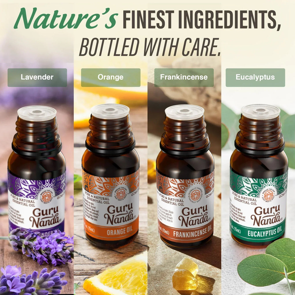 Four Essential Classics Set- Frankincense. Lavender. Eucalyptus. & Orange 4 x 15mL