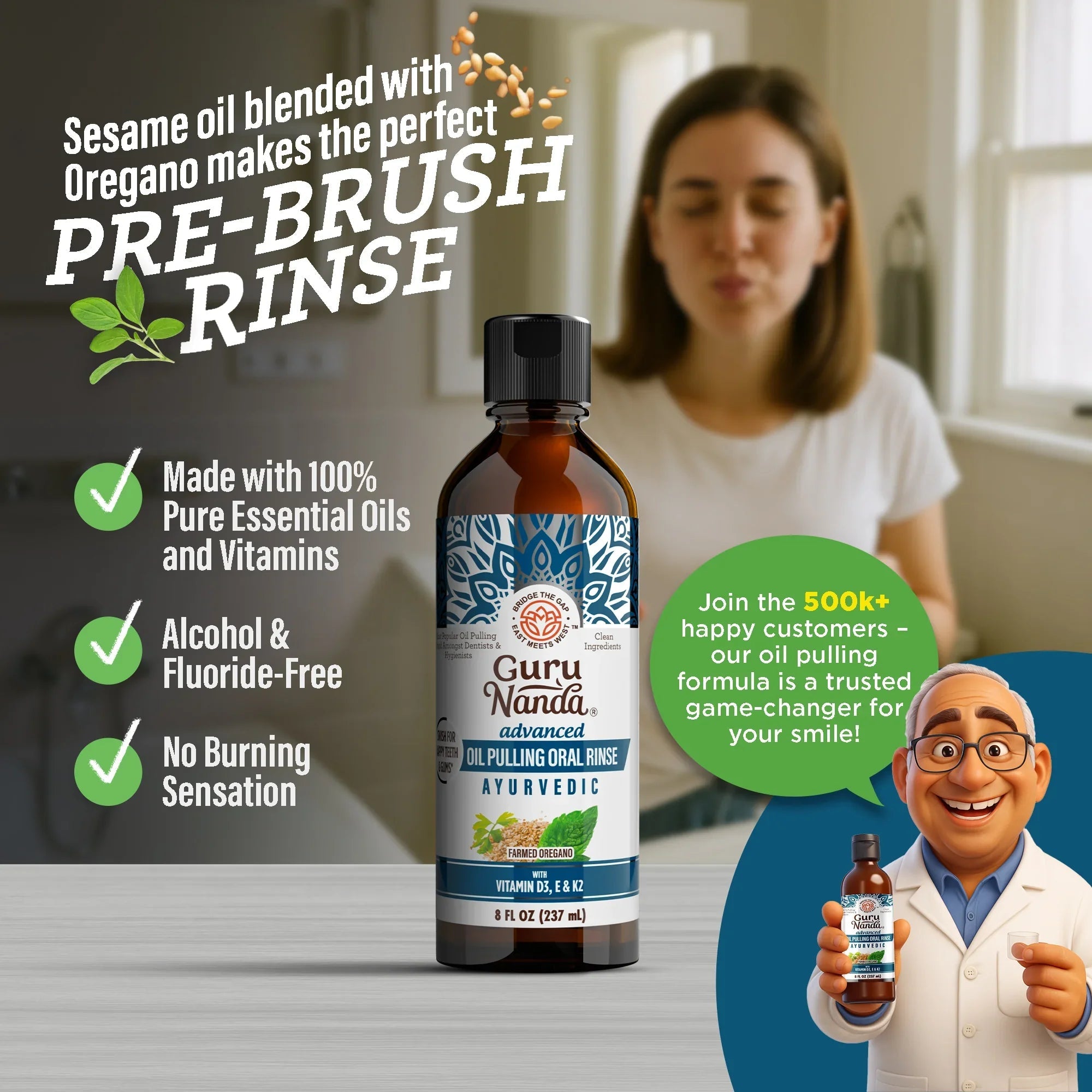 Advanced Oil Pulling with Sesame & Oregano ¨C 8 fl. oz.