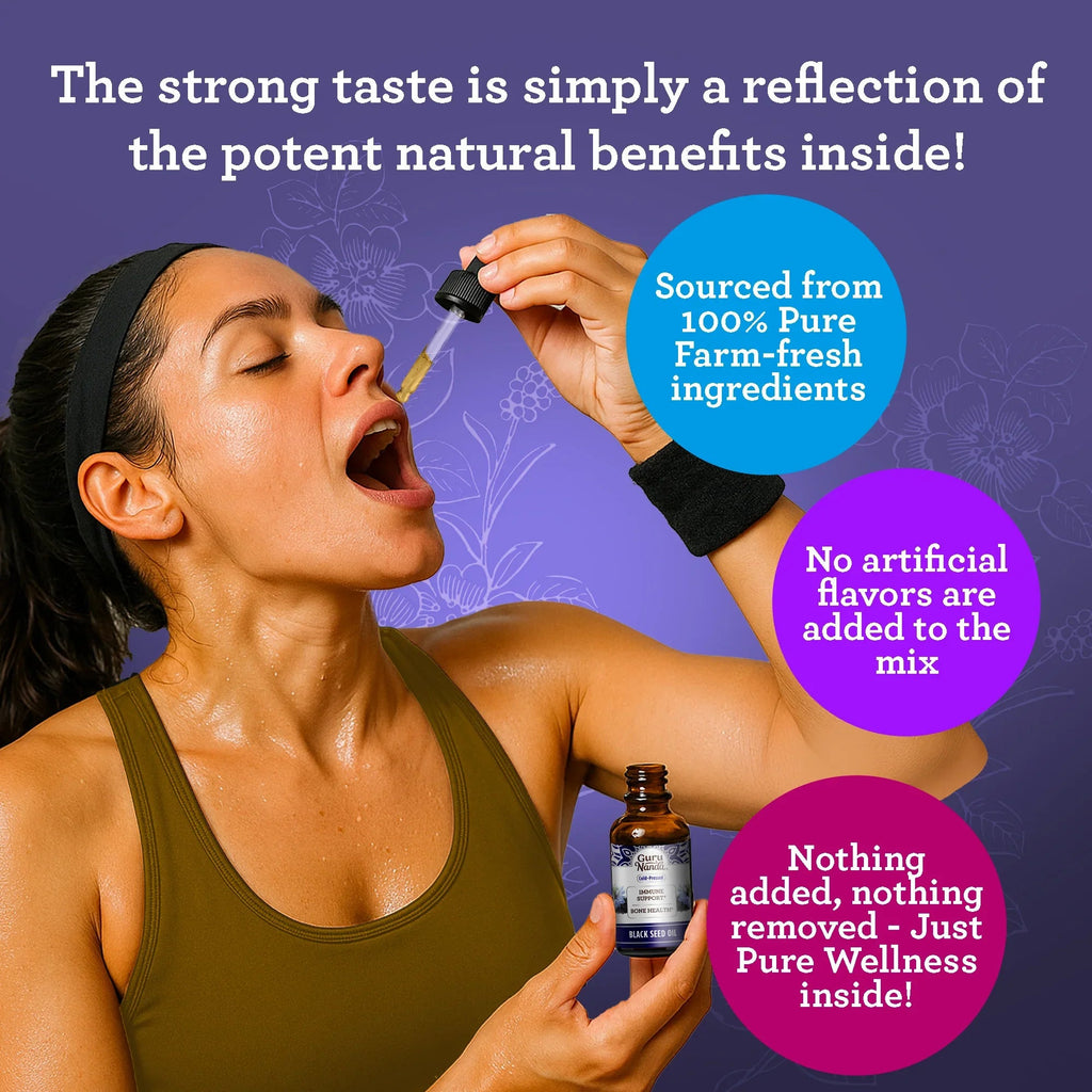 Natural Cold Pressed Black Seed Oil With Vitamin D3. K2. & E