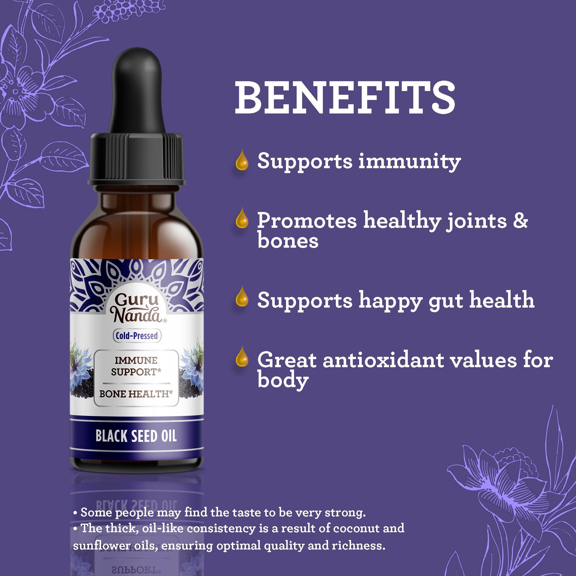 Natural Cold Pressed Black Seed Oil With Vitamin D3. K2. & E