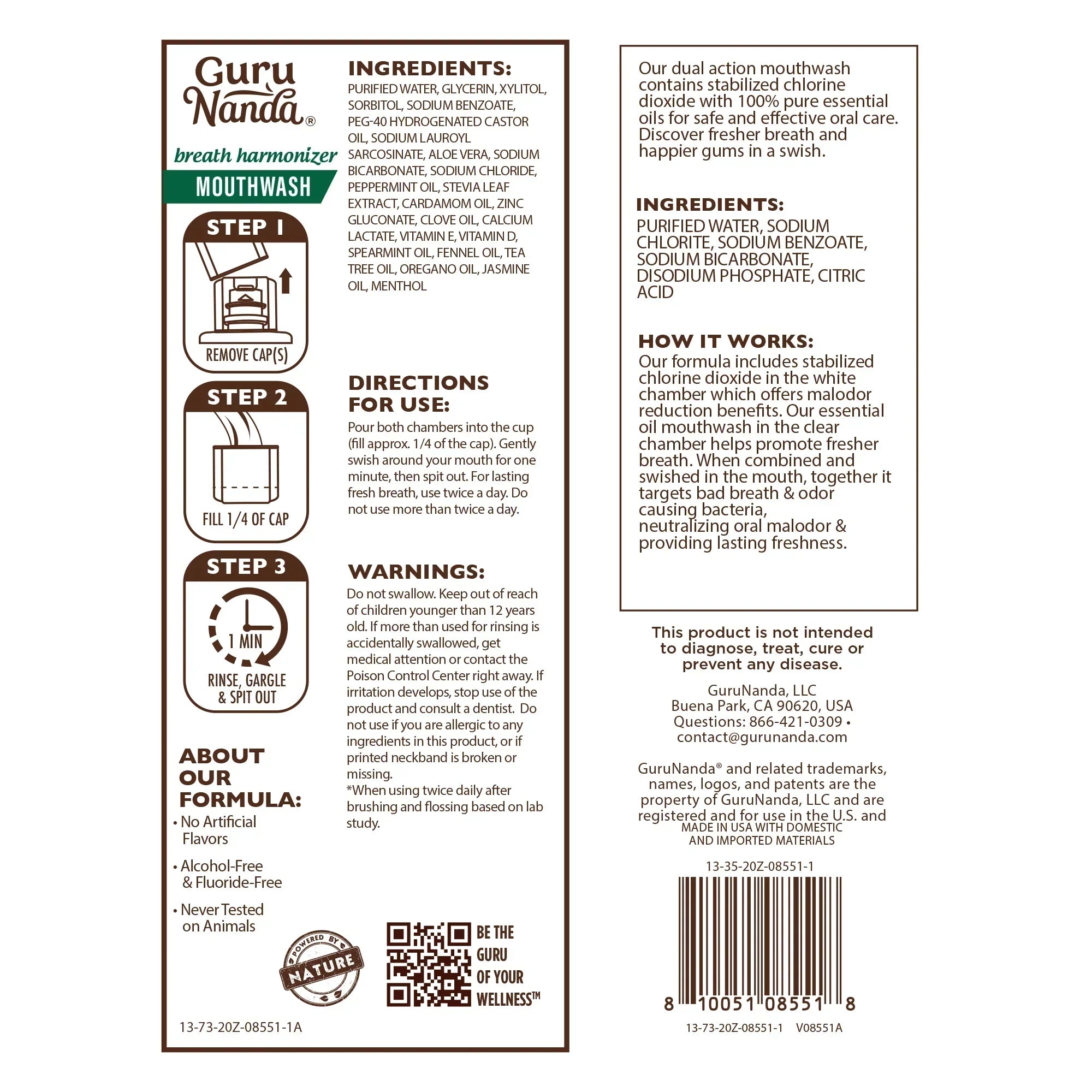 Dual Barrel Breath Harmonizer Mouthwash. Wild Mint