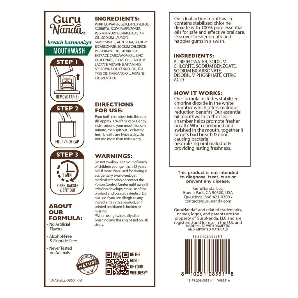Dual Barrel Breath Harmonizer Mouthwash. Wild Mint