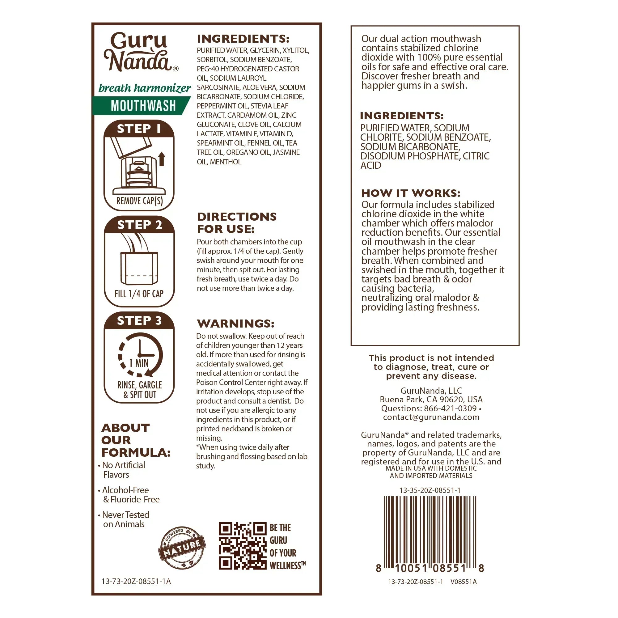 Dual Barrel Breath Harmonizer Mouthwash. Wild Mint