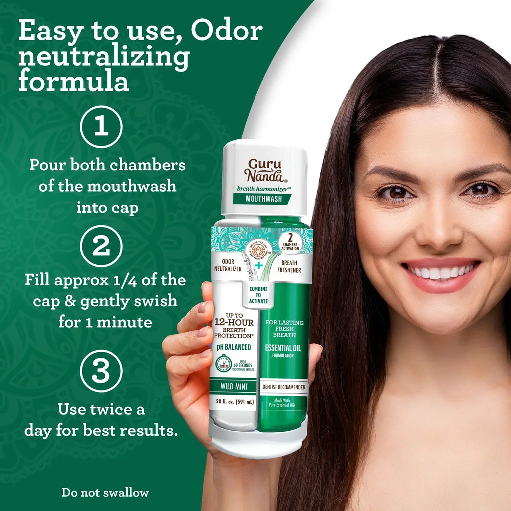Dual Barrel Breath Harmonizer Mouthwash. Wild Mint