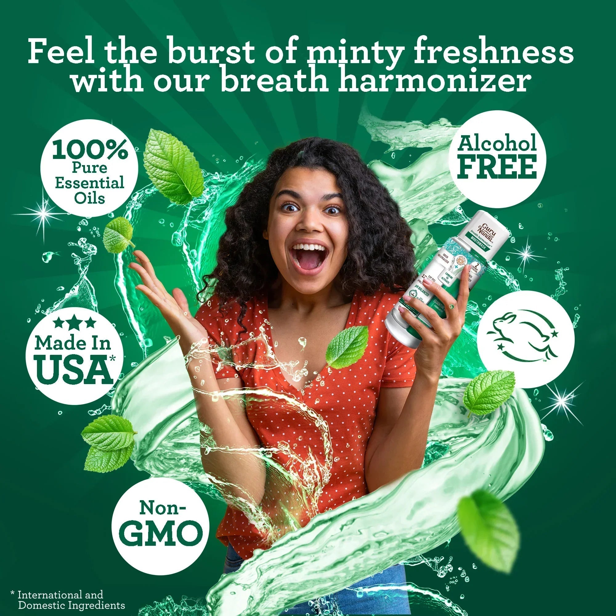 Dual Barrel Breath Harmonizer Mouthwash. Wild Mint