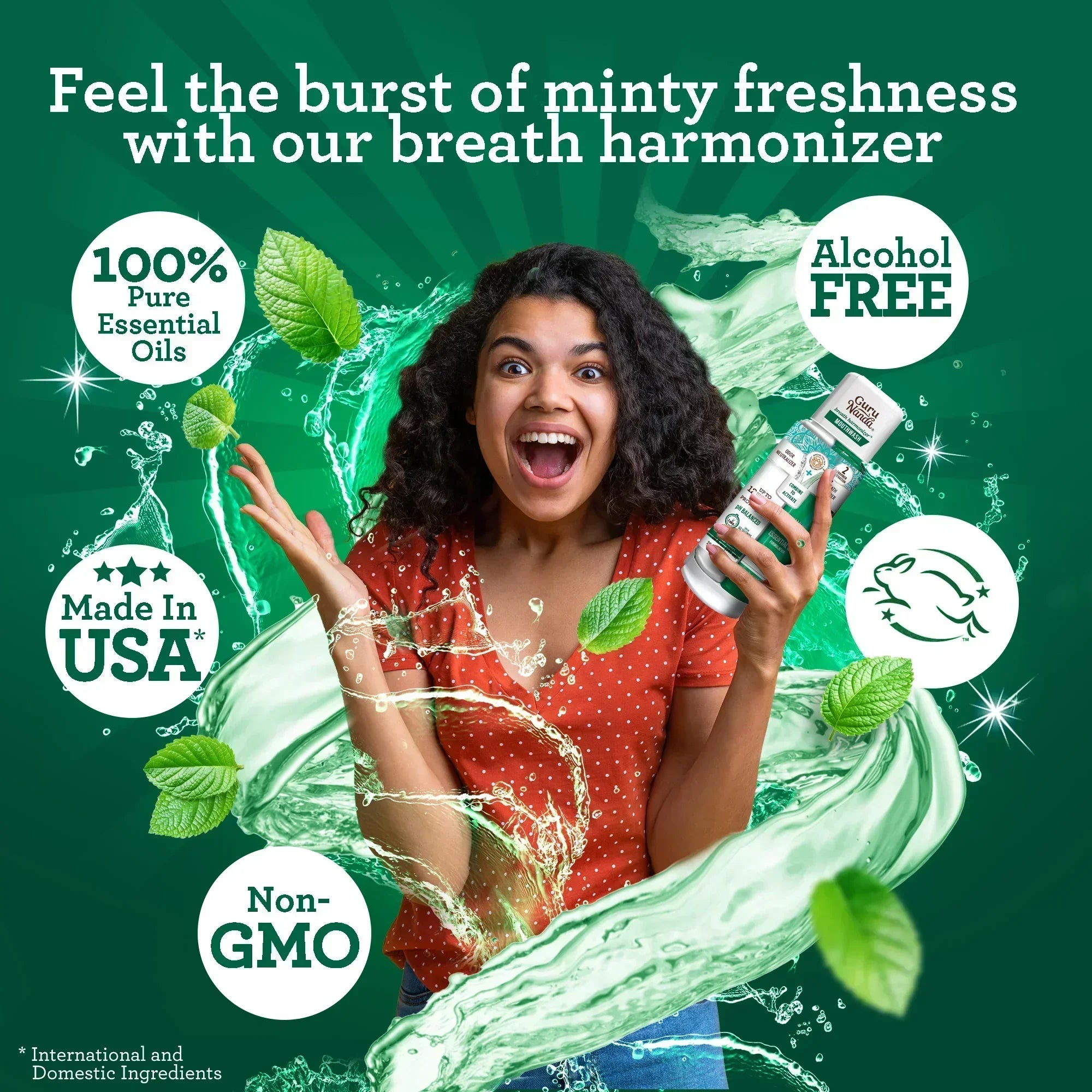 Dual Barrel Breath Harmonizer Mouthwash. Wild Mint