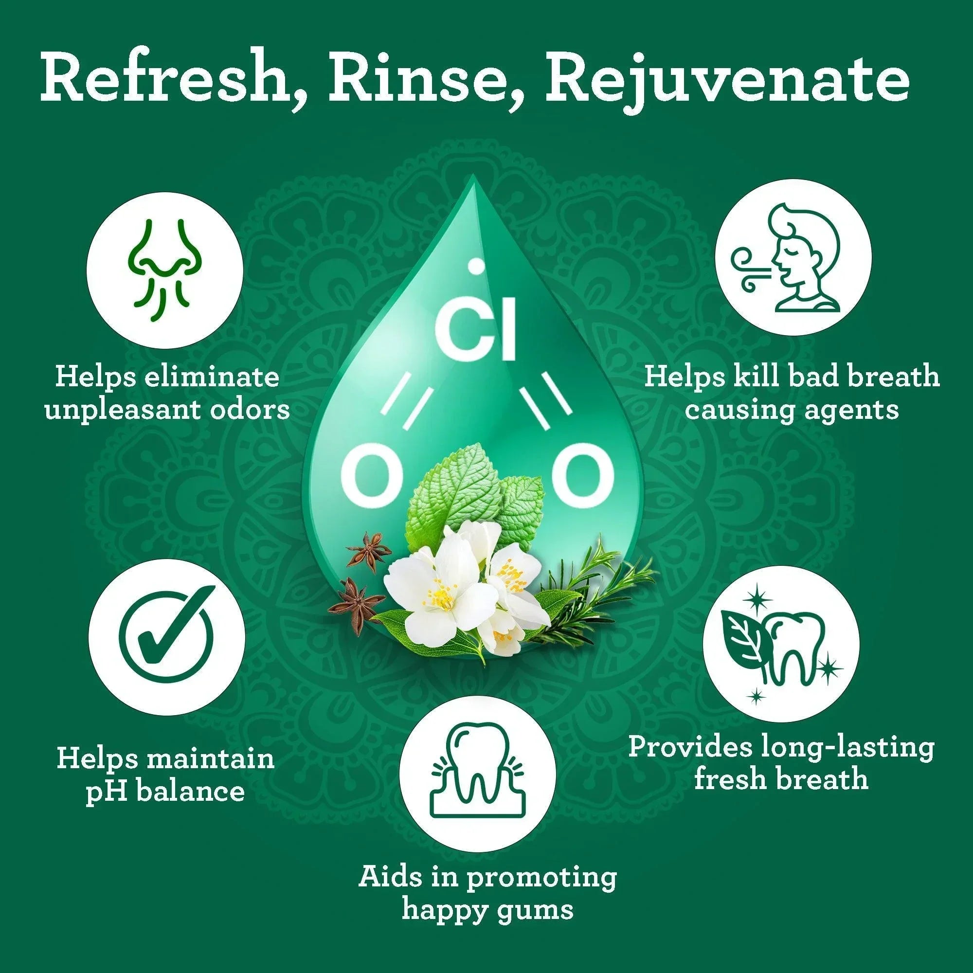 Dual Barrel Breath Harmonizer Mouthwash. Wild Mint