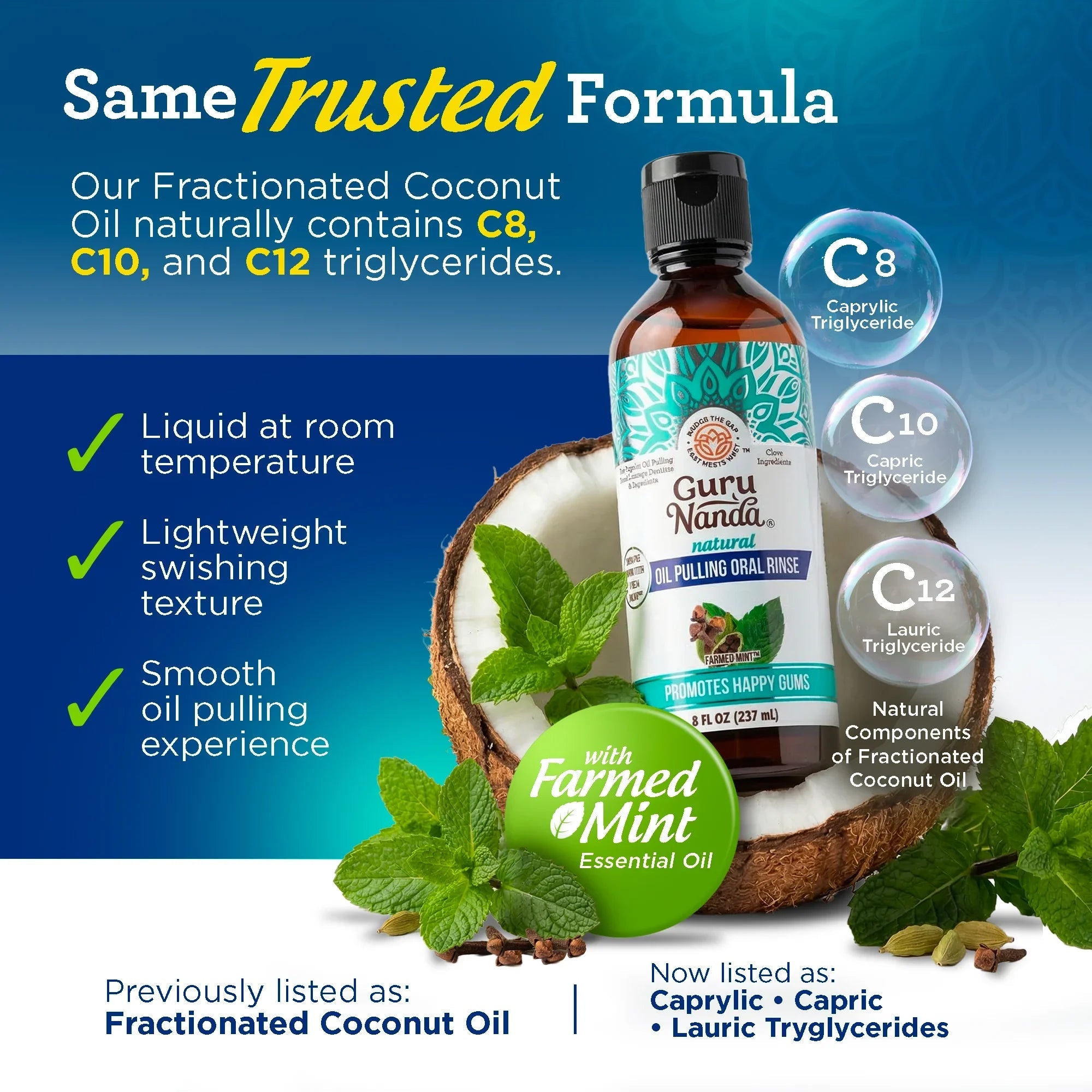 Cocomint Oil Pulling with 7 Essential Oils & Vitamins D3. E & K2