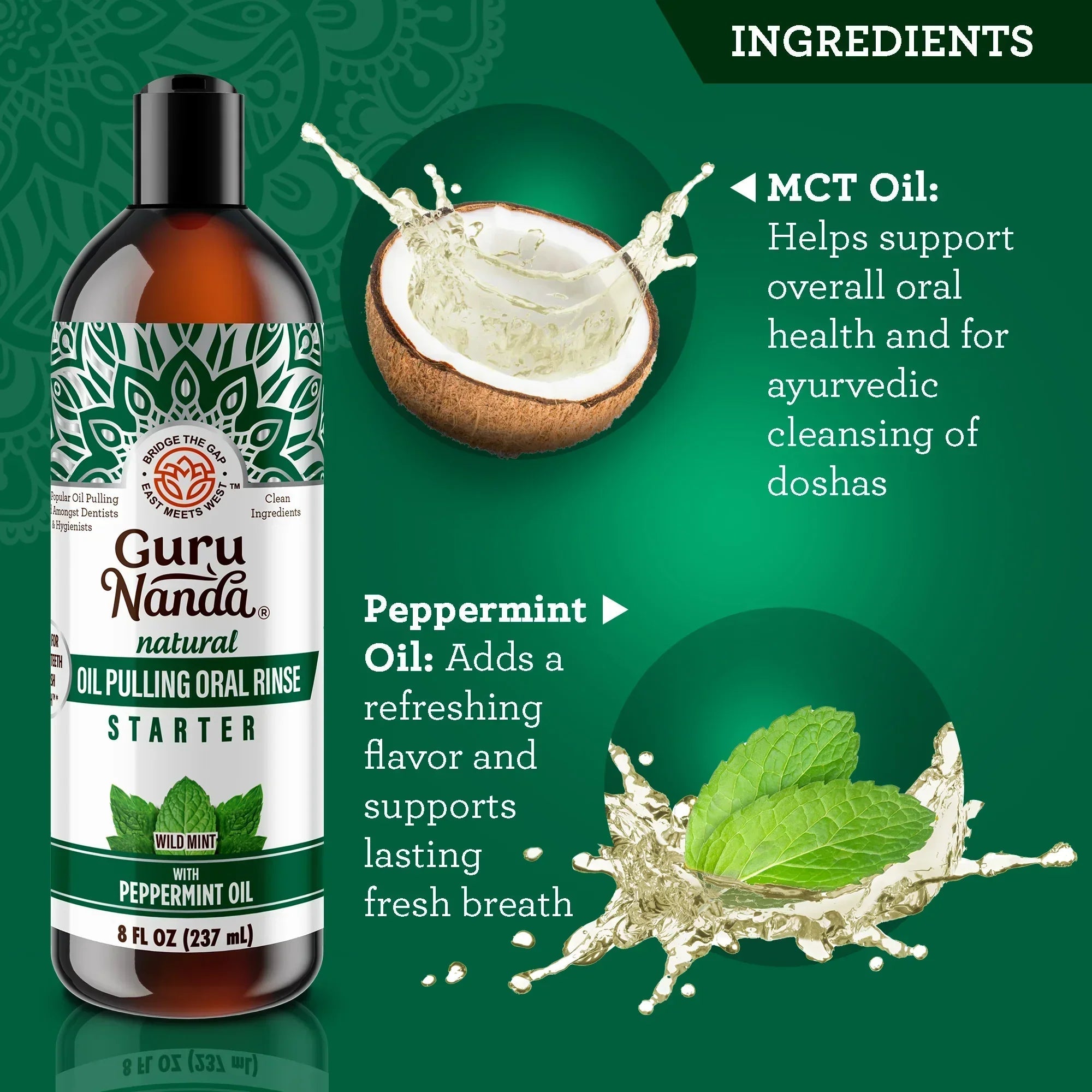 Coconut & Peppermint Oil Pulling. Starter Kit ¨C 8 fl. oz.