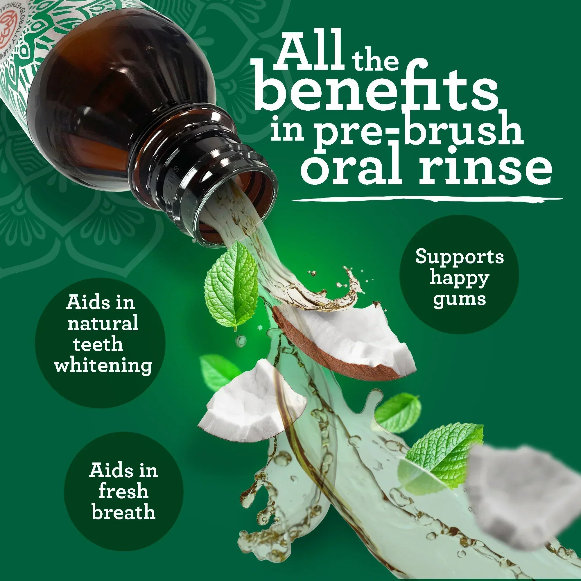 Coconut & Peppermint Oil Pulling. Starter Kit ¨C 8 fl. oz.