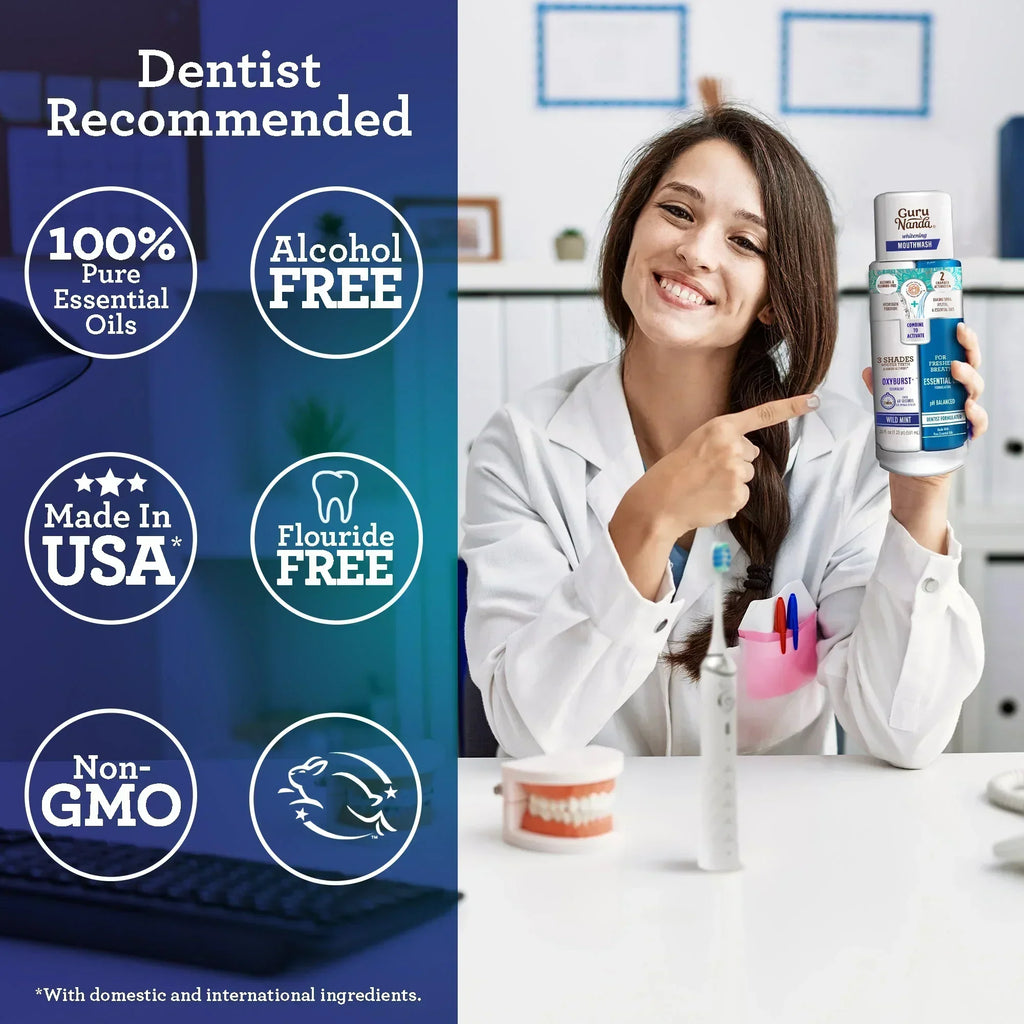 Dual Barrel Oxyburst Whitening Mouthwash. Wild Mint