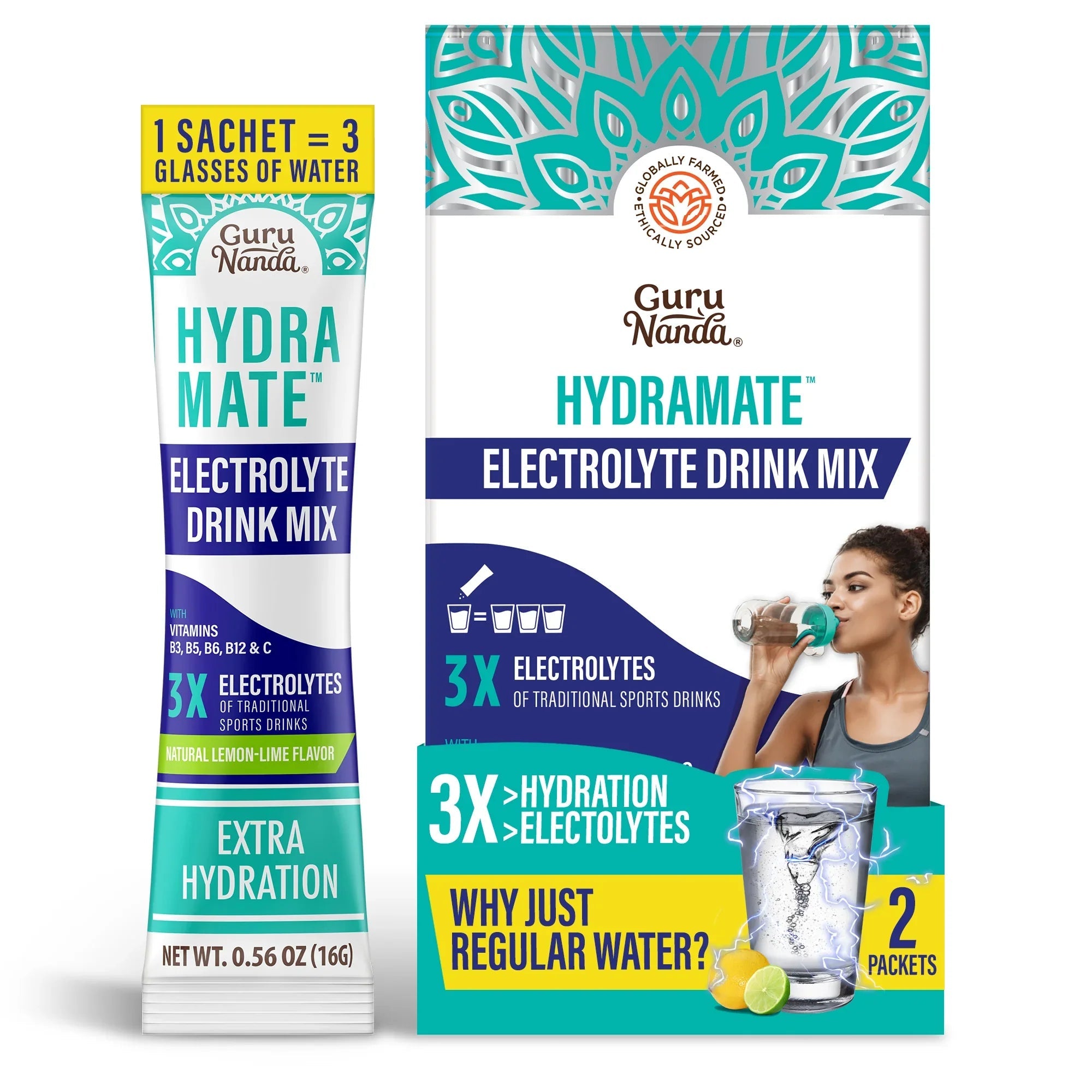 Hydramate Electrolyte Drink Mix. Lemon Lime ¨C 2-Pack