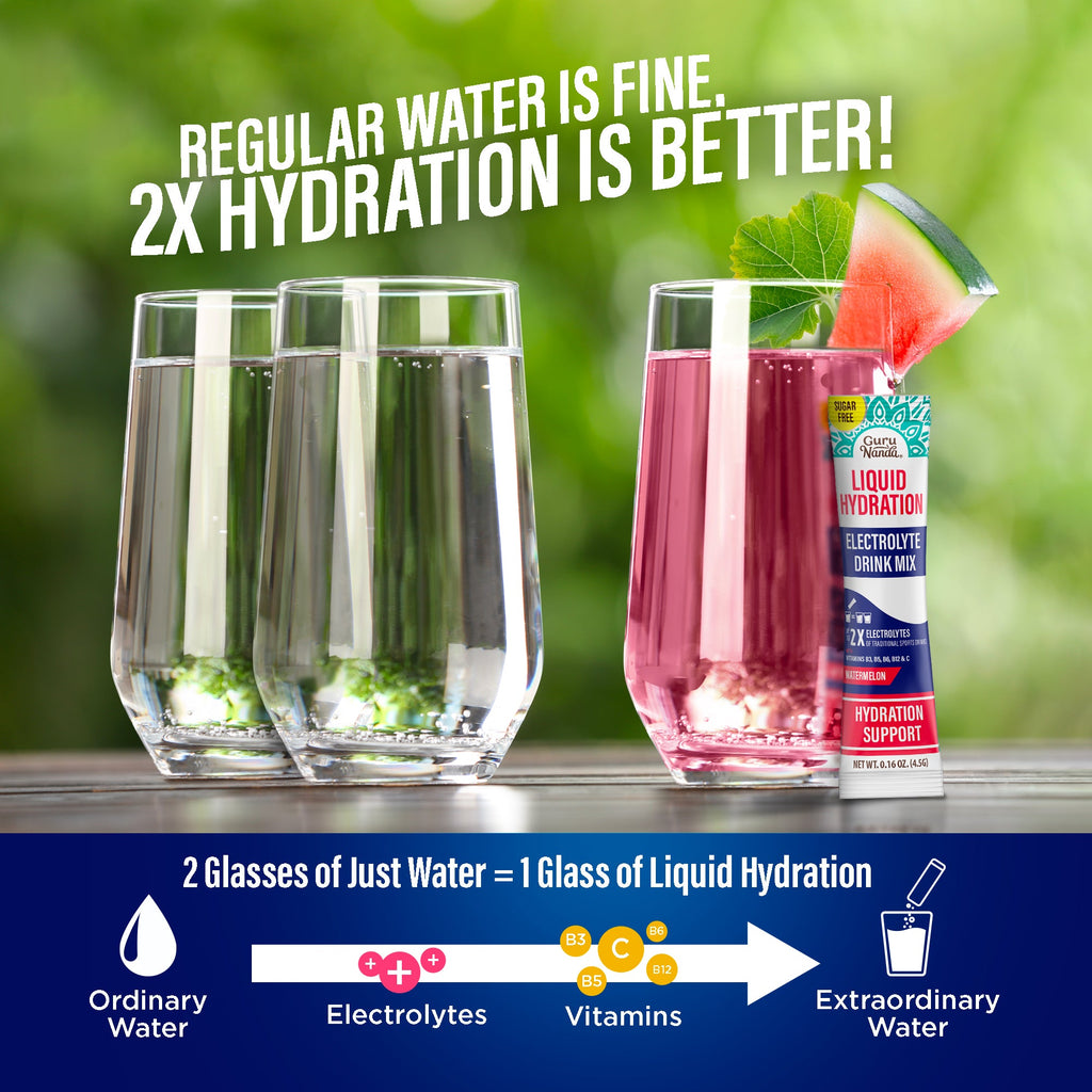 Liquid Hydration Electrolyte Drink Mix. Watermelon - 48 Count
