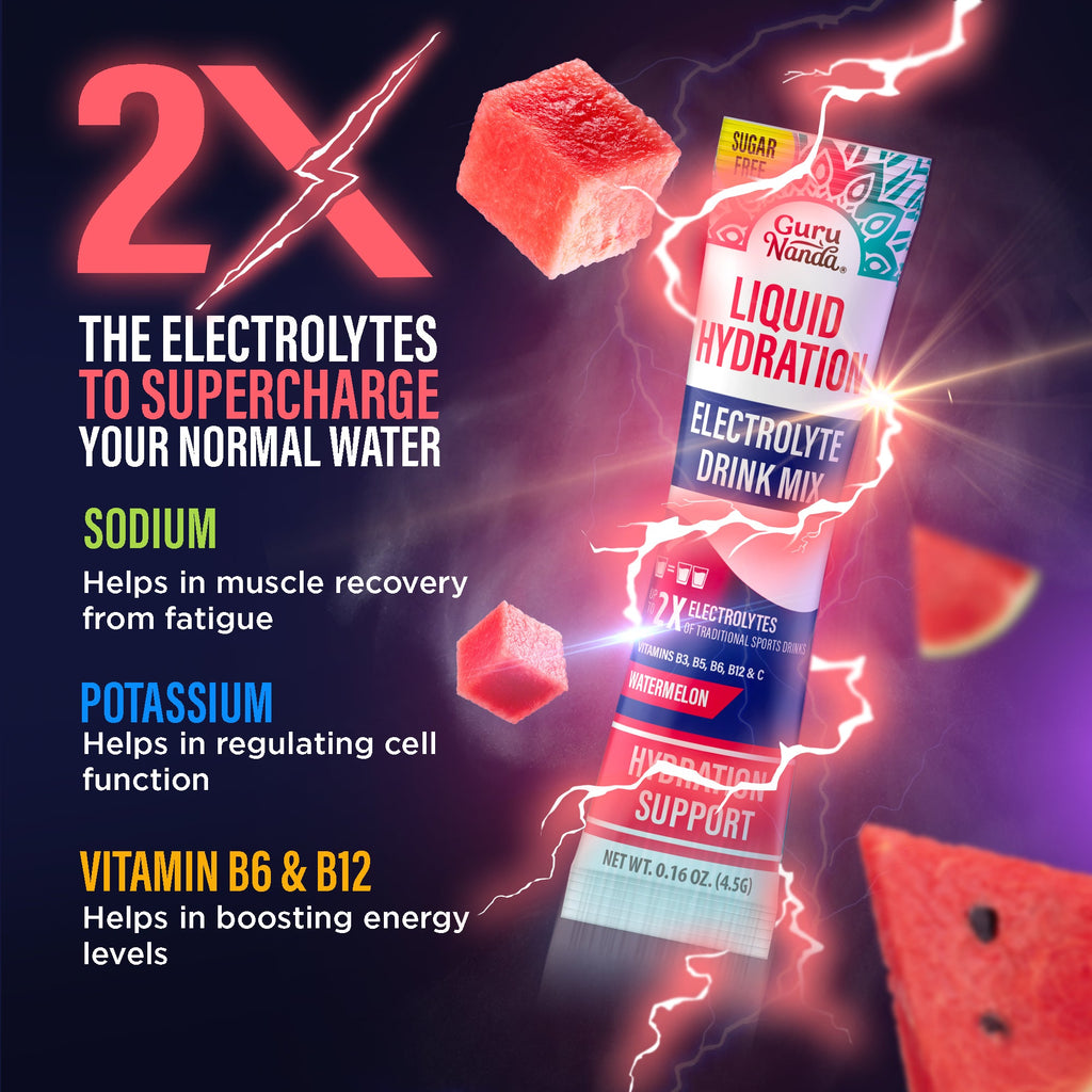 Liquid Hydration Electrolyte Drink Mix. Watermelon - 48 Count