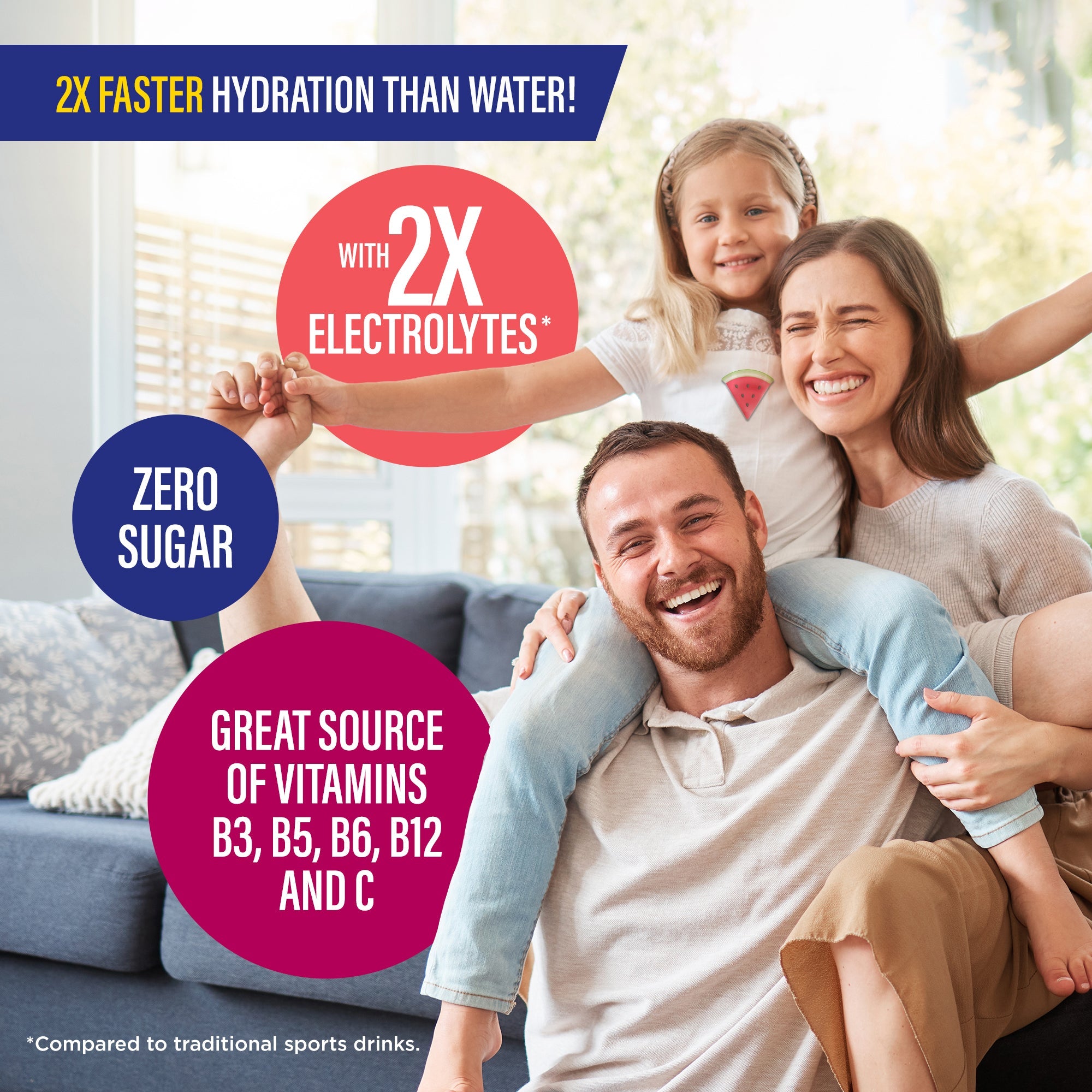 Liquid Hydration Electrolyte Drink Mix. Watermelon - 48 Count