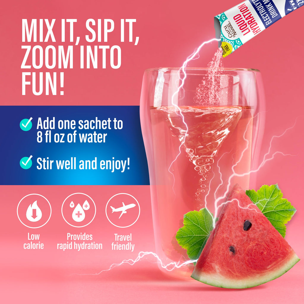 Liquid Hydration Electrolyte Drink Mix. Watermelon - 48 Count