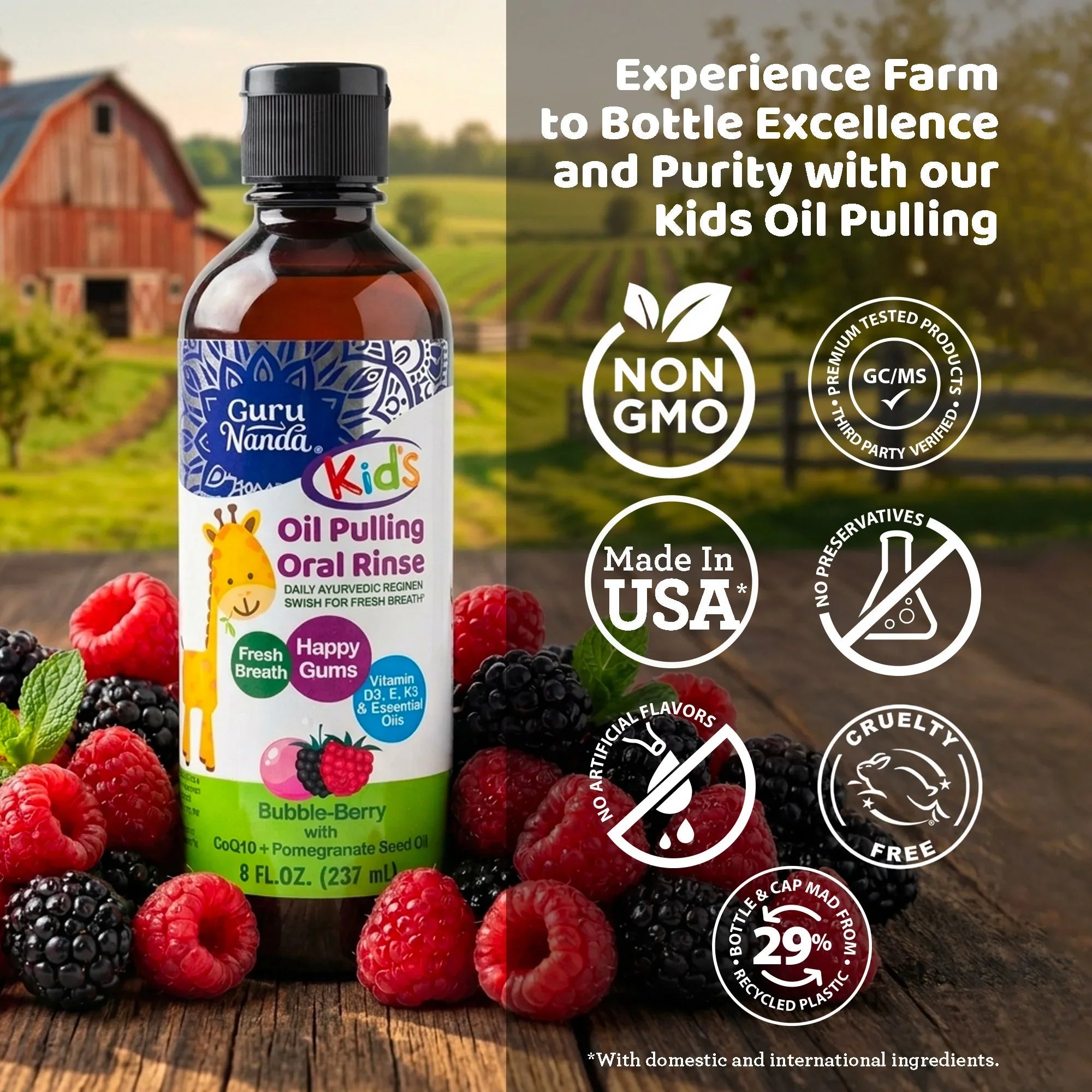 Kids Oil Pulling with Bubble Berry & CoQ10 ¨C 8 fl oz