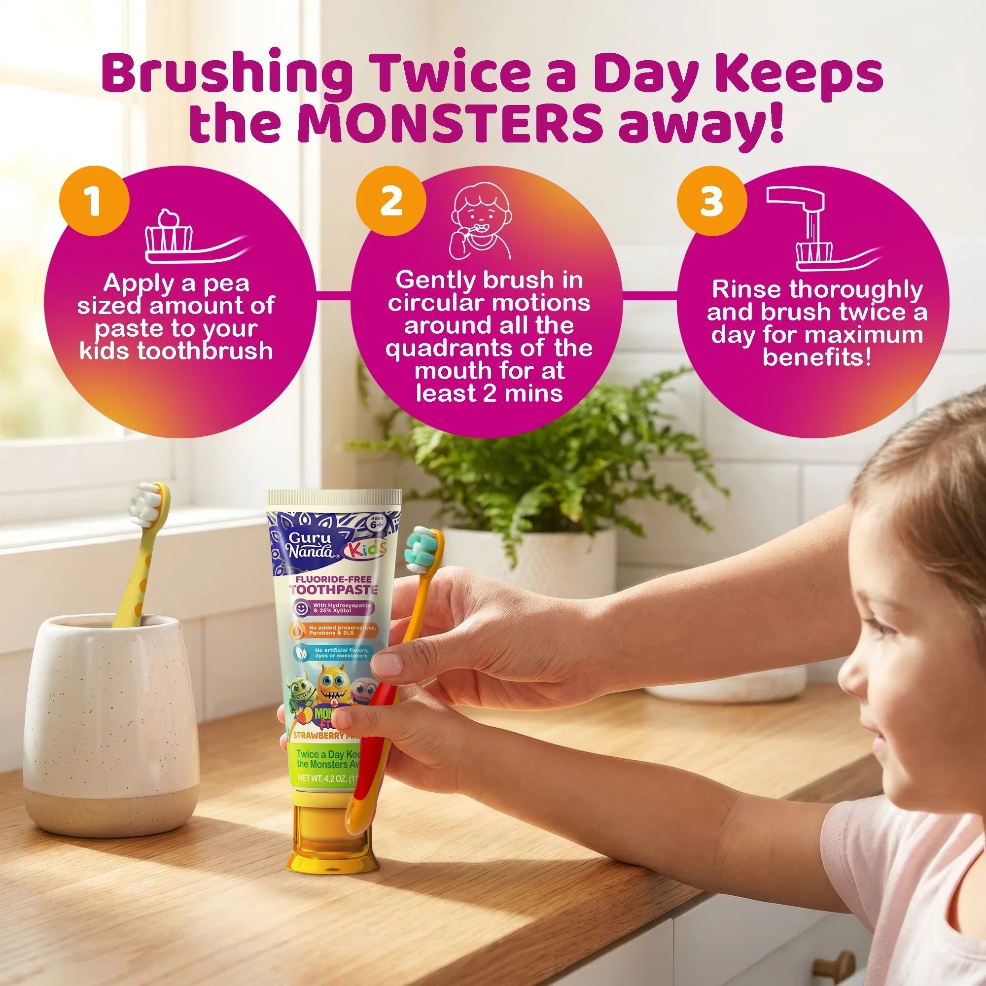 Kids Toothpaste with Xylitol & Hydroxyapatite. Strawberry Mango ¨C 4.2 oz ¨C 3 Pack