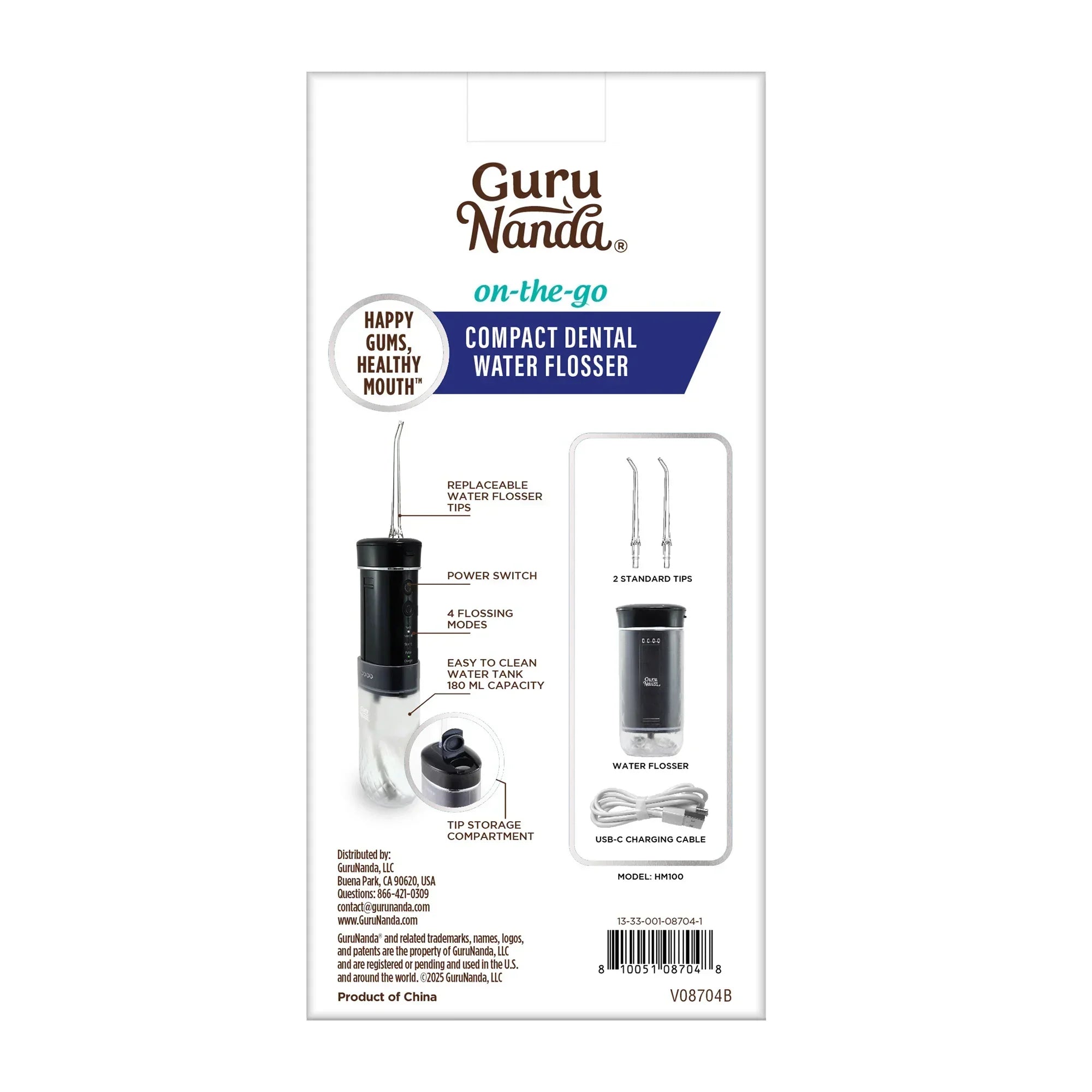 Compact Dental Water Flosser (180 ml)