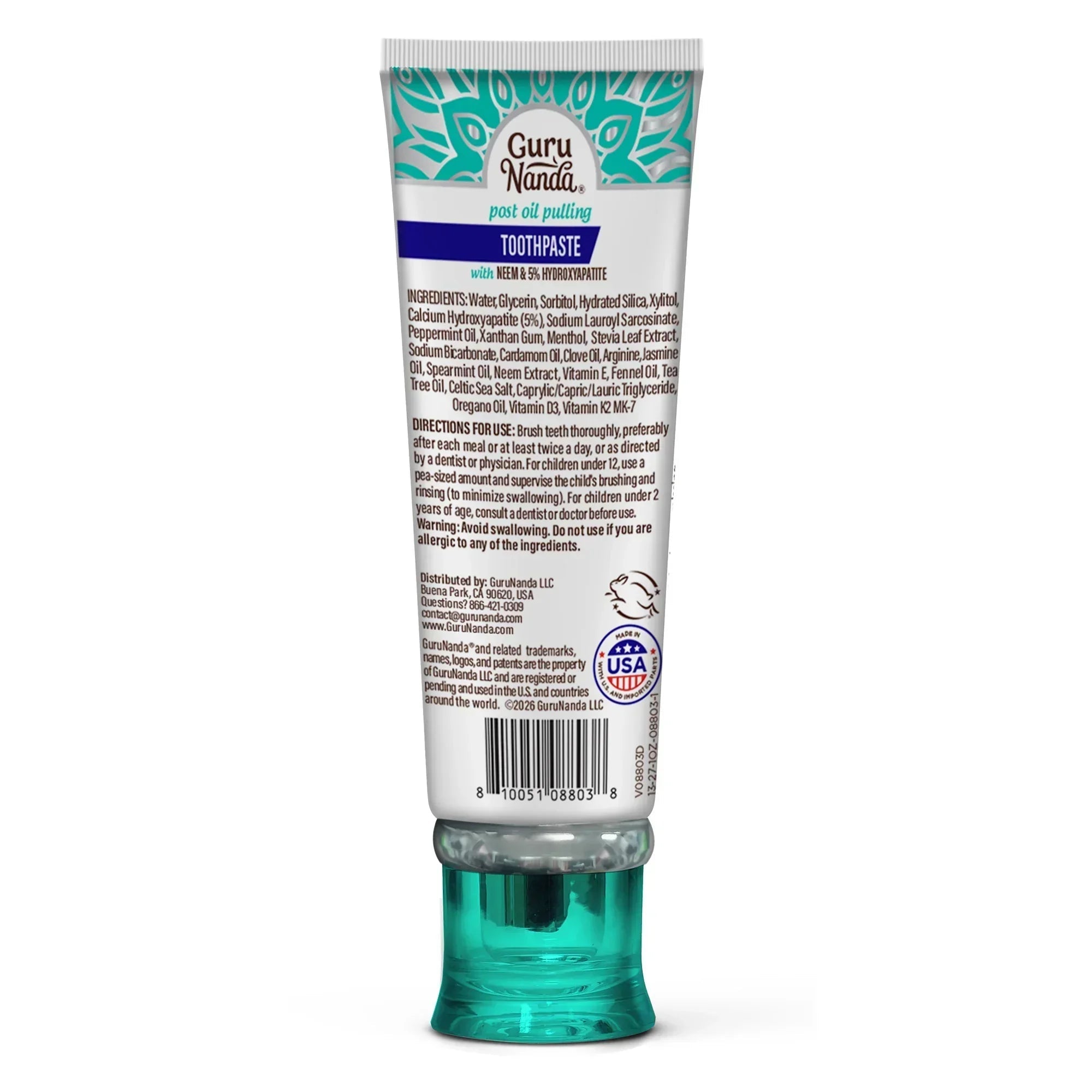 Travel-Size Hydroxyapatite & Neem Whitening Toothpaste. Fluoride Free ¨C 1 oz