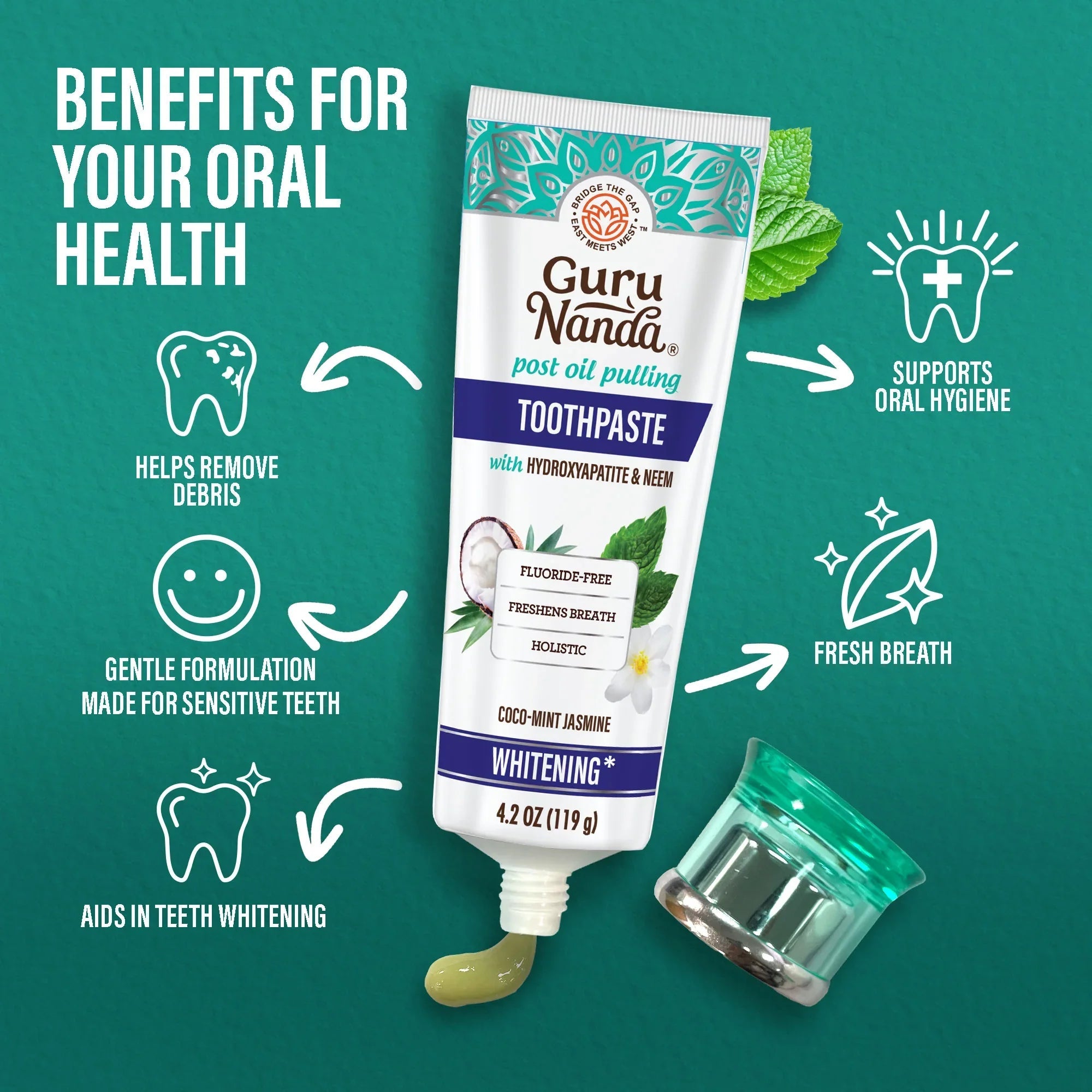 Travel-Size Hydroxyapatite & Neem Whitening Toothpaste. Fluoride Free ¨C 1 oz
