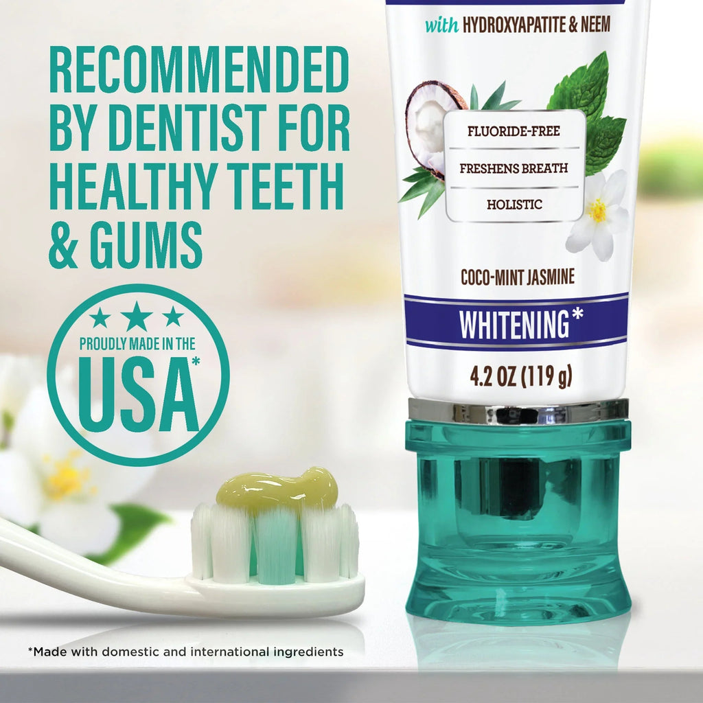 Travel-Size Hydroxyapatite & Neem Whitening Toothpaste. Fluoride Free ¨C 1 oz